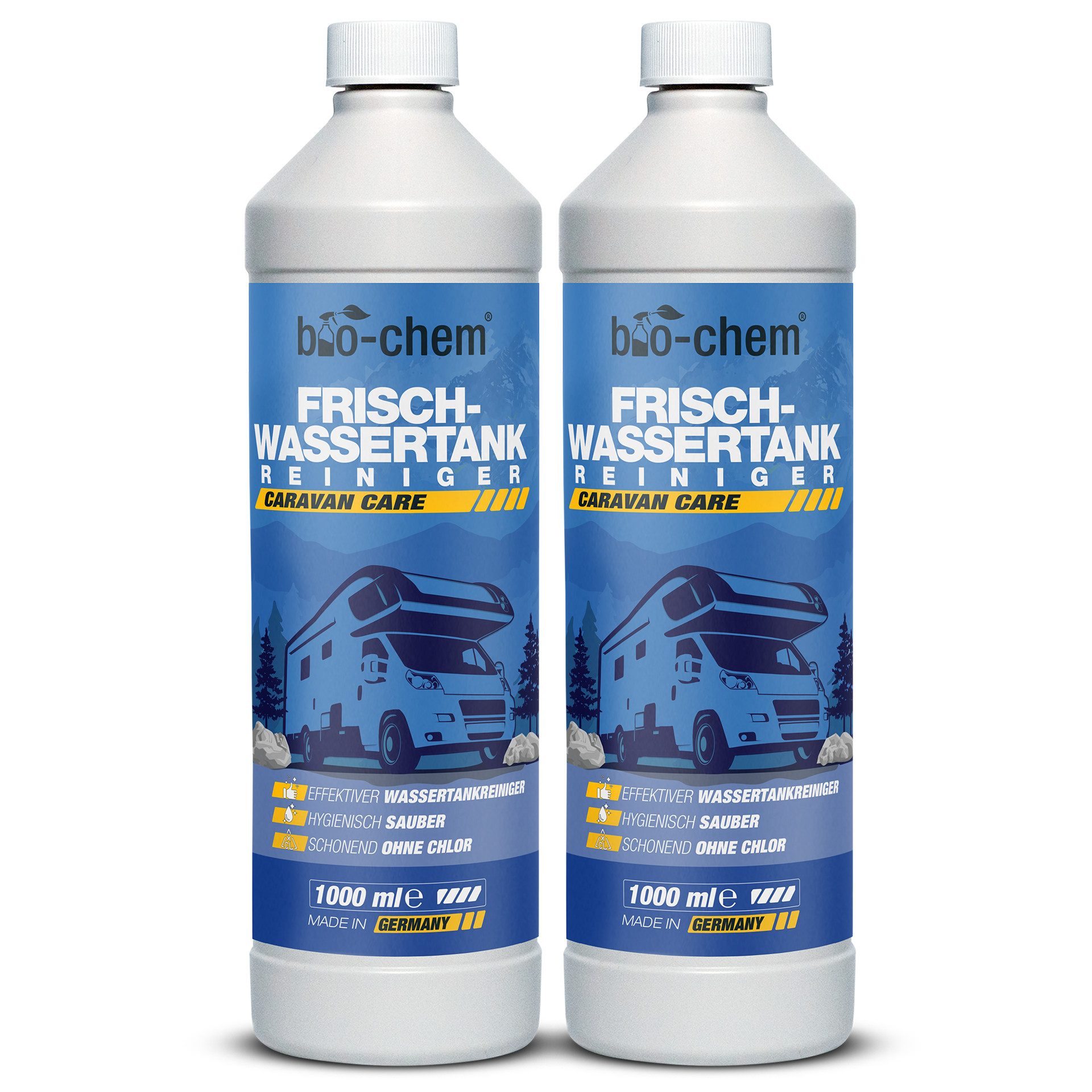 bio-chem Frischwassertank Reiniger 1 L - Tankreiniger für Wohnmobil & Caravan Campingtoilettenreiniger (Frischwassertank-Reiniger 2x 1 L)