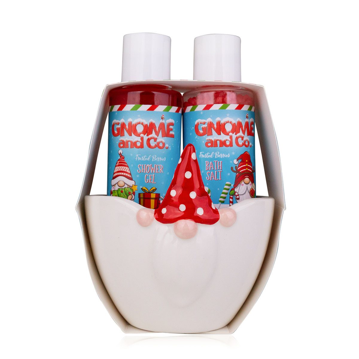 ACCENTRA Fußbädersalz Badeset GNOME & CO. inkl. 100ml Duschgel, 110g Badesalz, 3-tlg.