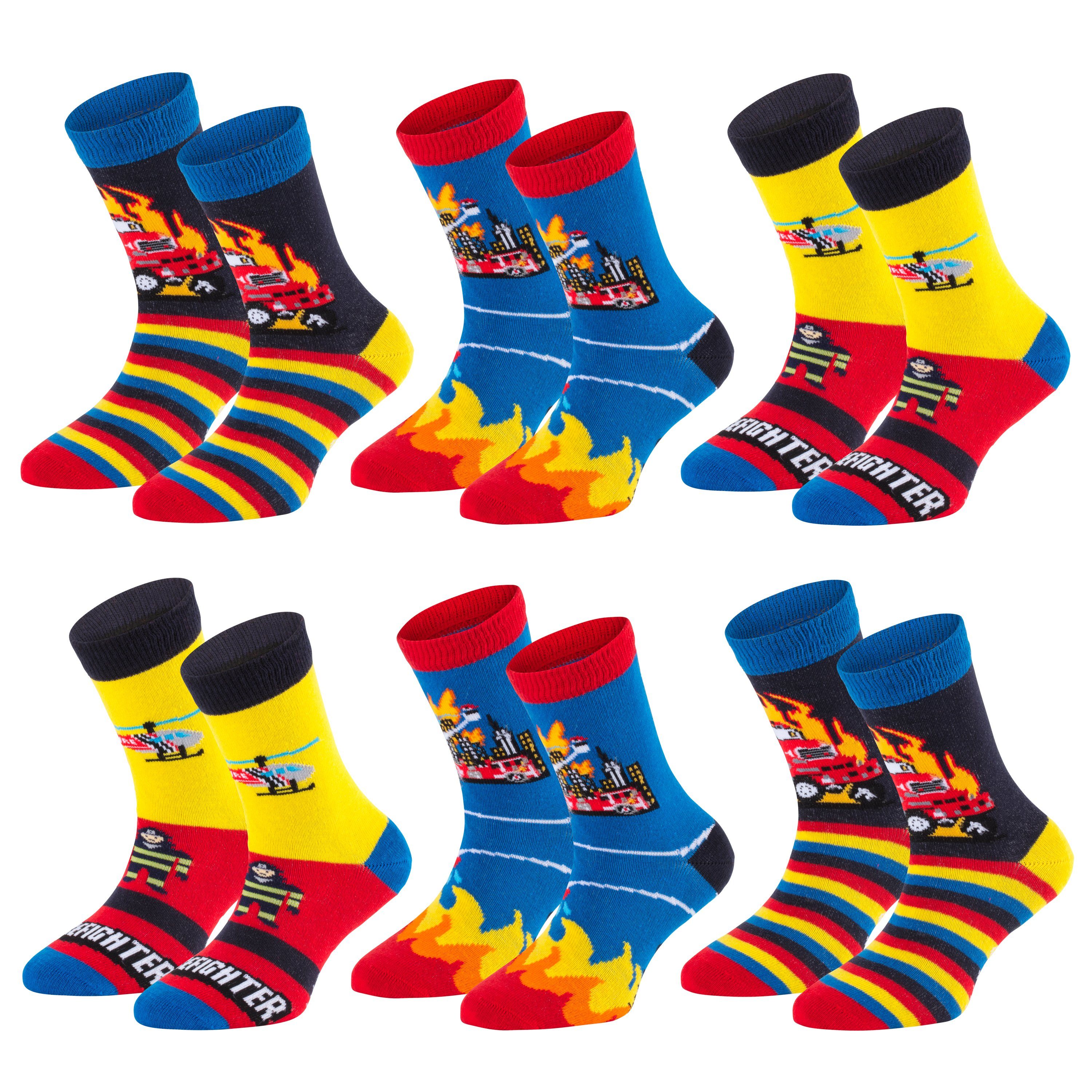 TippTexx 24 Socken 6 Paar bunte Kindersocken, sanfte Baumwolle, für Mädchen & Jungen (6 Paar) handgekettelte, weiche Naht