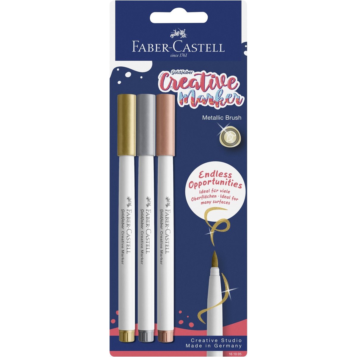 Faber-Castell Faber-Castell Goldfaber Creative Marker Metallic Brush 3 Stück