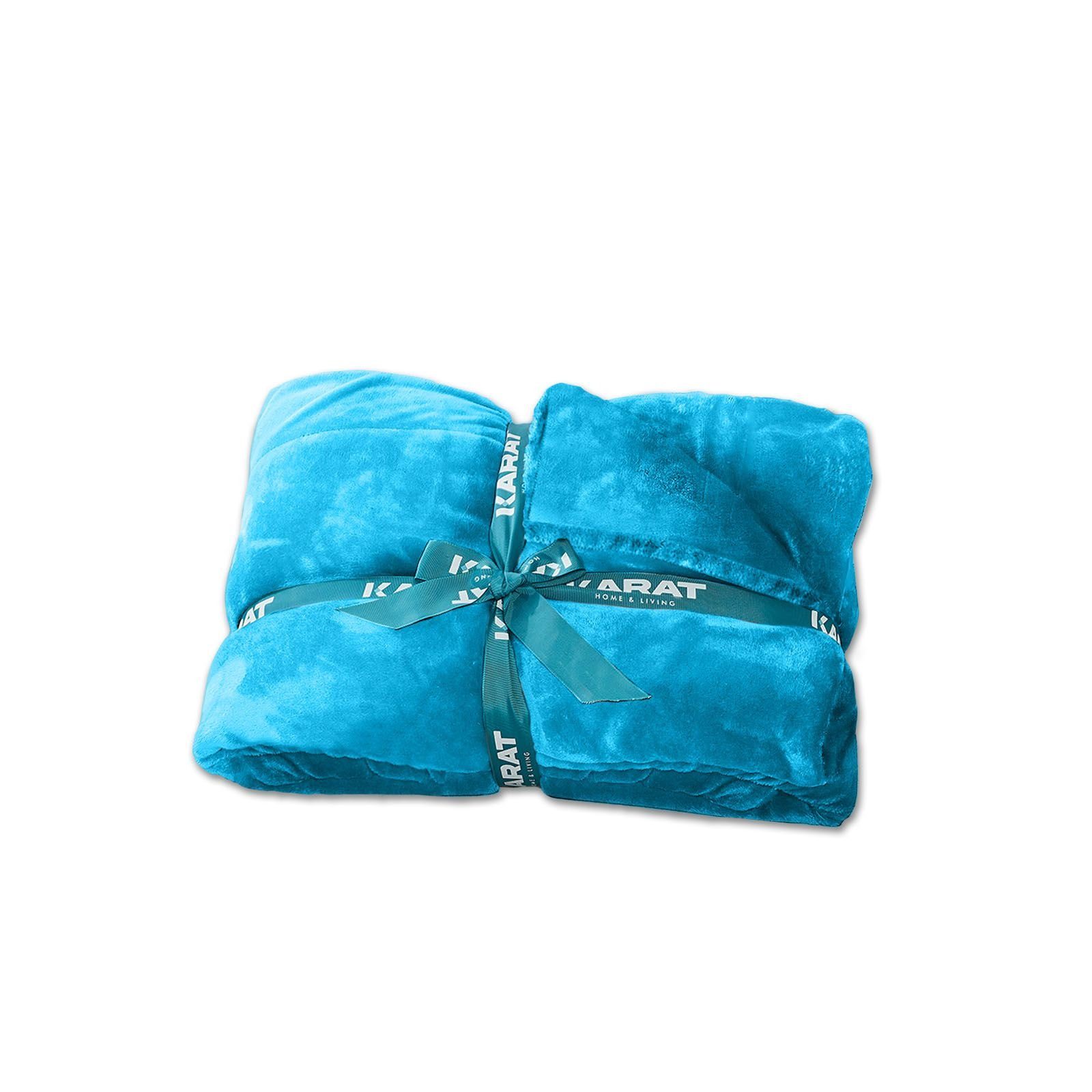 Wohndecke Charme, aus flauschigem Flanell, verschiedene Größen und Farben, Kubus Himmelblau