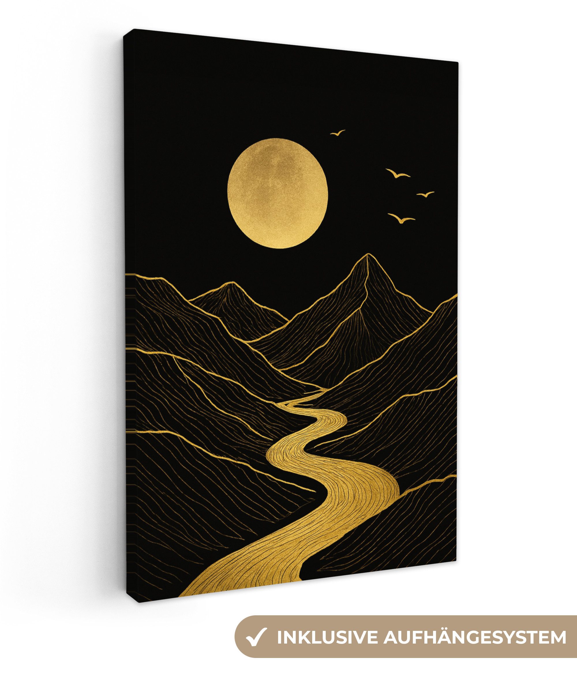 OneMillionCanvasses® Leinwandbild Fluss - Gold - günstig online kaufen