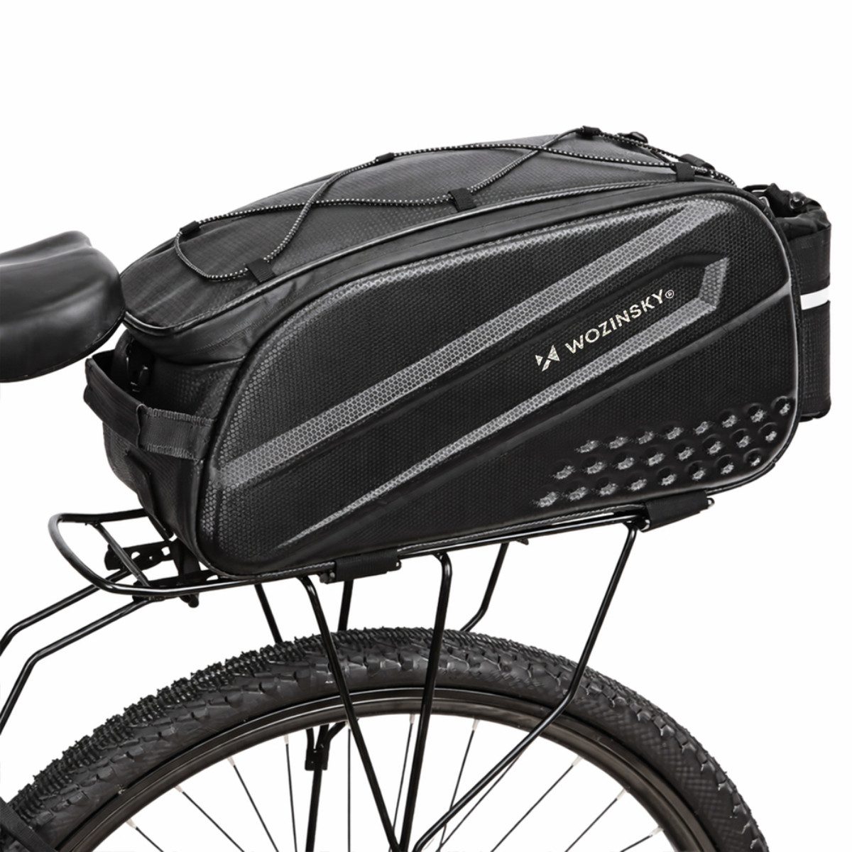 Wozinsky Fahrradtasche, Erweiterbare Seitentaschen mit Regenhülle und Schultergurt
