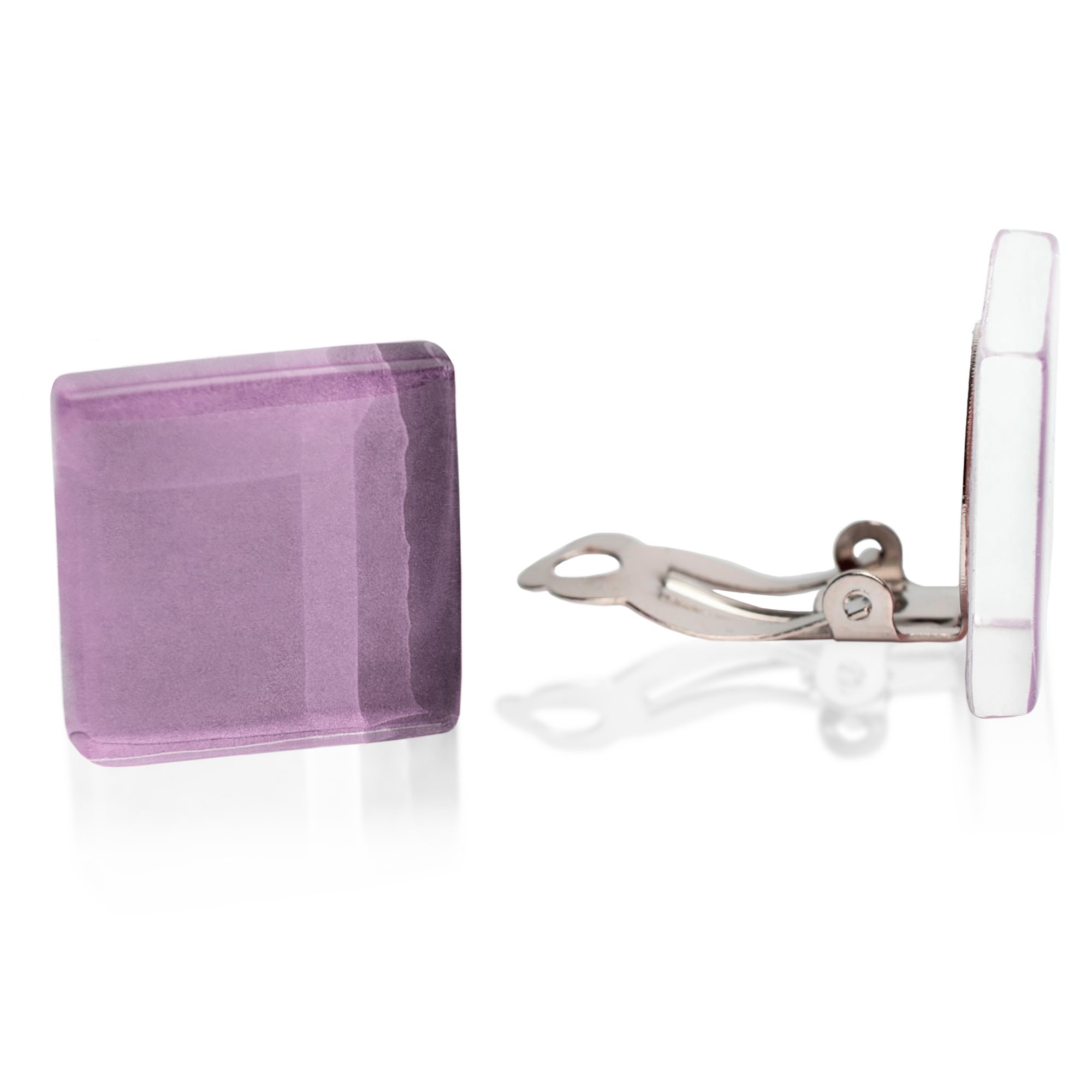 ALEXASCHA Paar Ohrclips Statement Clip Серьги ohne Ohrlöcher • Glas Clips mit sanftem Clip