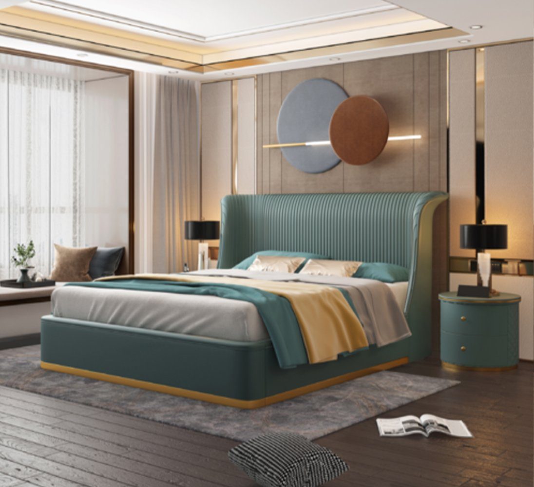 JVmoebel Bett Designer Bett Schlafzimmer Betten Einrichtung Hotel Luxus Polster Neu (Bett), Made In Europe