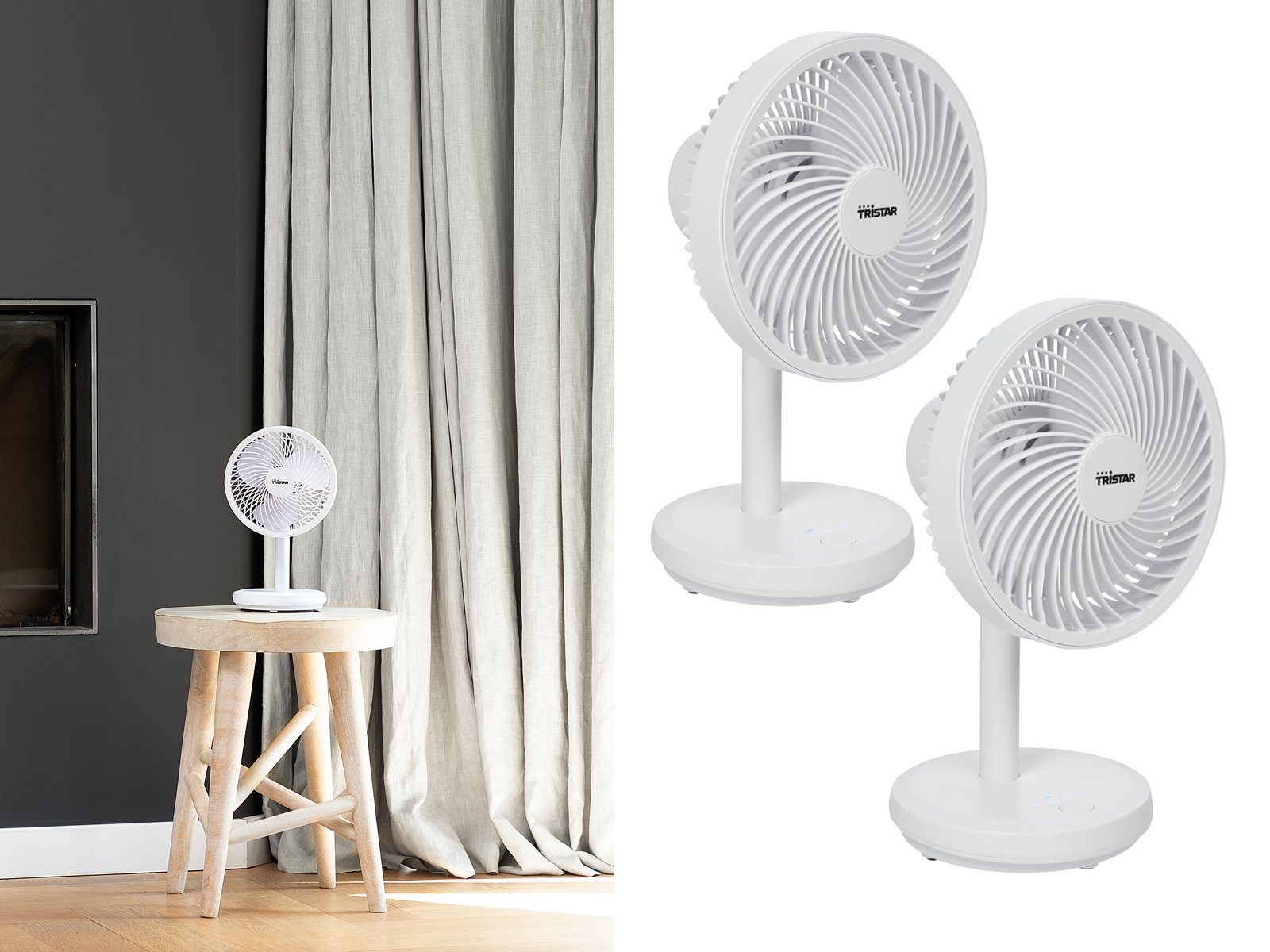 Setpoint Windmaschine Zimmer Mini für Akku kleiner Schreib-Tisch USB-Ventilator, mobile Winderzeuger