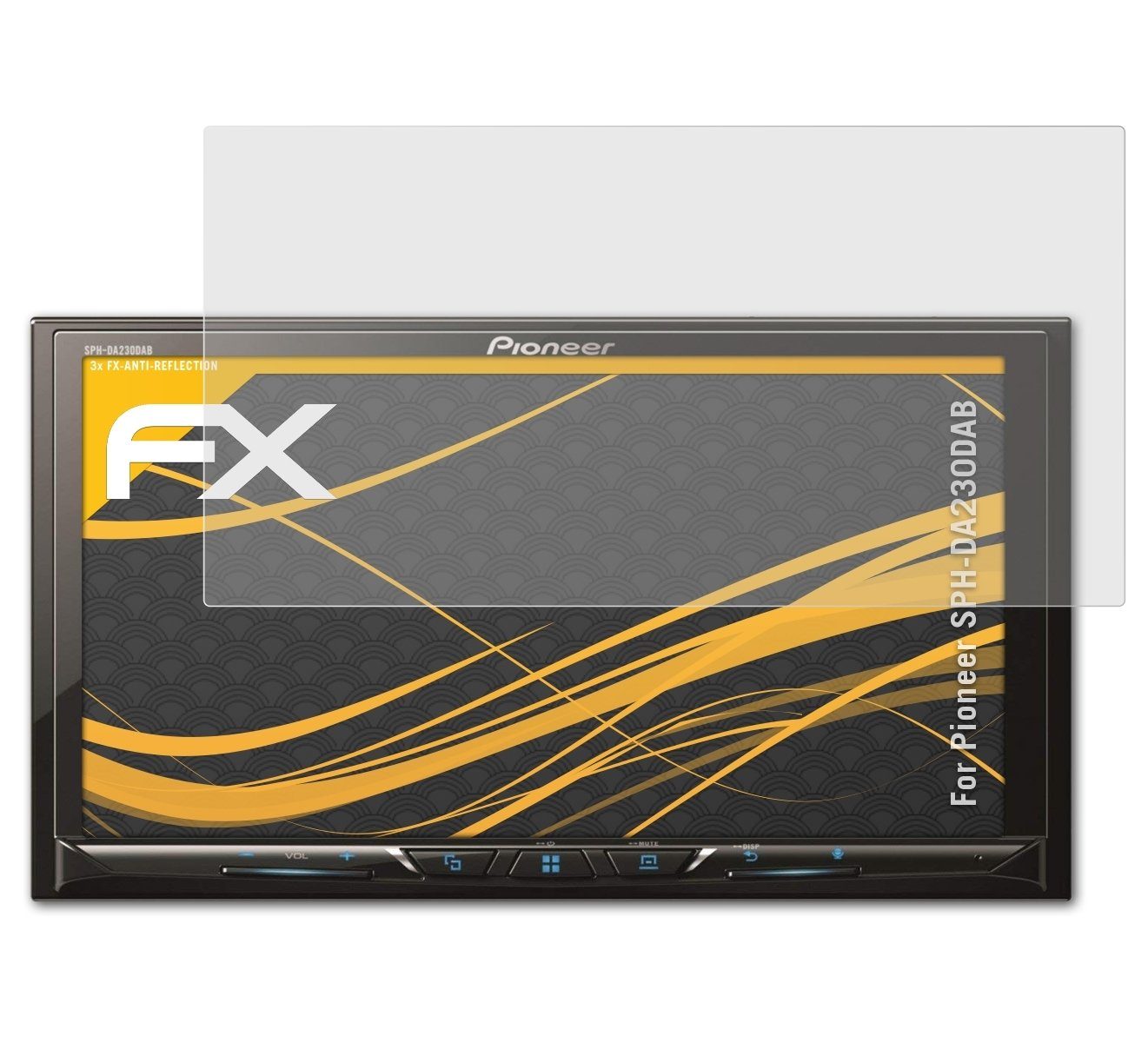 atFoliX 3x Displayschutzfolie für Pioneer SPH-DA230DAB Schutzfolie klar Folie 