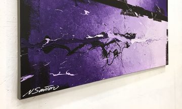 WandbilderXXL Gemälde Purple Moment 120 x 80 cm, Abstraktes Gemälde, handgemaltes Unikat
