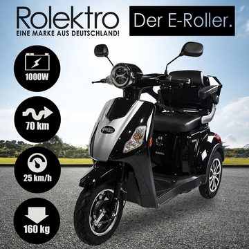 Rolektro Elektromobil »Rolektro E-Trike 25 V.3, Lithium Akku«, 1000 W, 25 km/h, (mit Topcase)