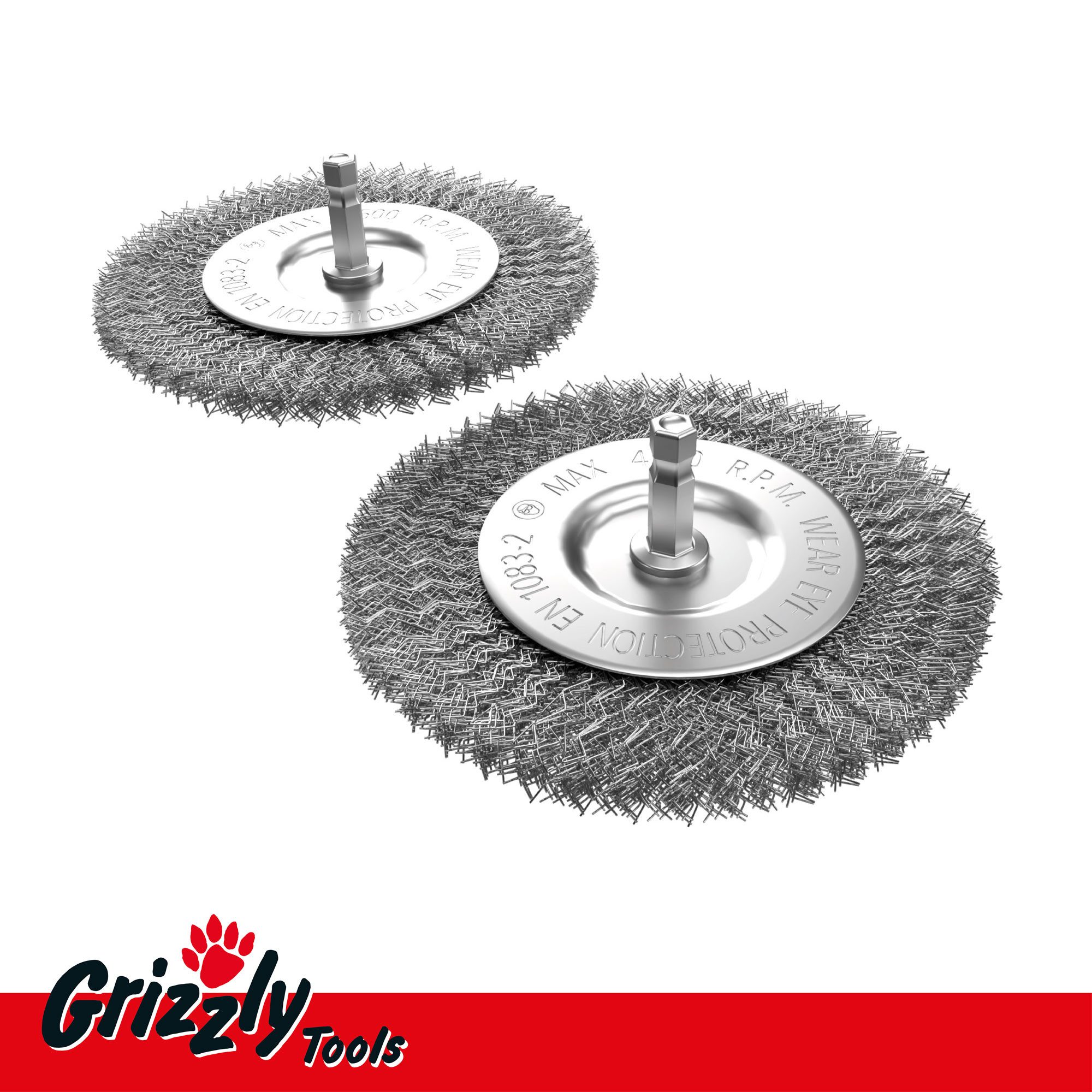 Grizzly Tools Fugenbürste Fugenbürste 2er-Set Blistervpackung Metall für EFB 400, EFB 401, für Elektrische Reinigunsbürsten, (2 Stück, 2-tlg)