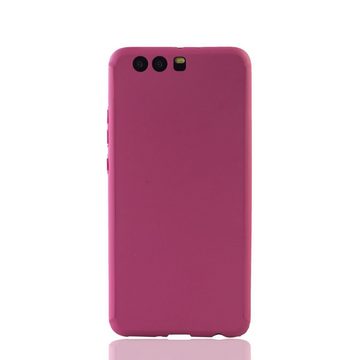 König Design Handyhülle Huawei P10 Plus, Huawei P10 Plus Handyhülle 360 Grad Schutz Full Cover Rosa