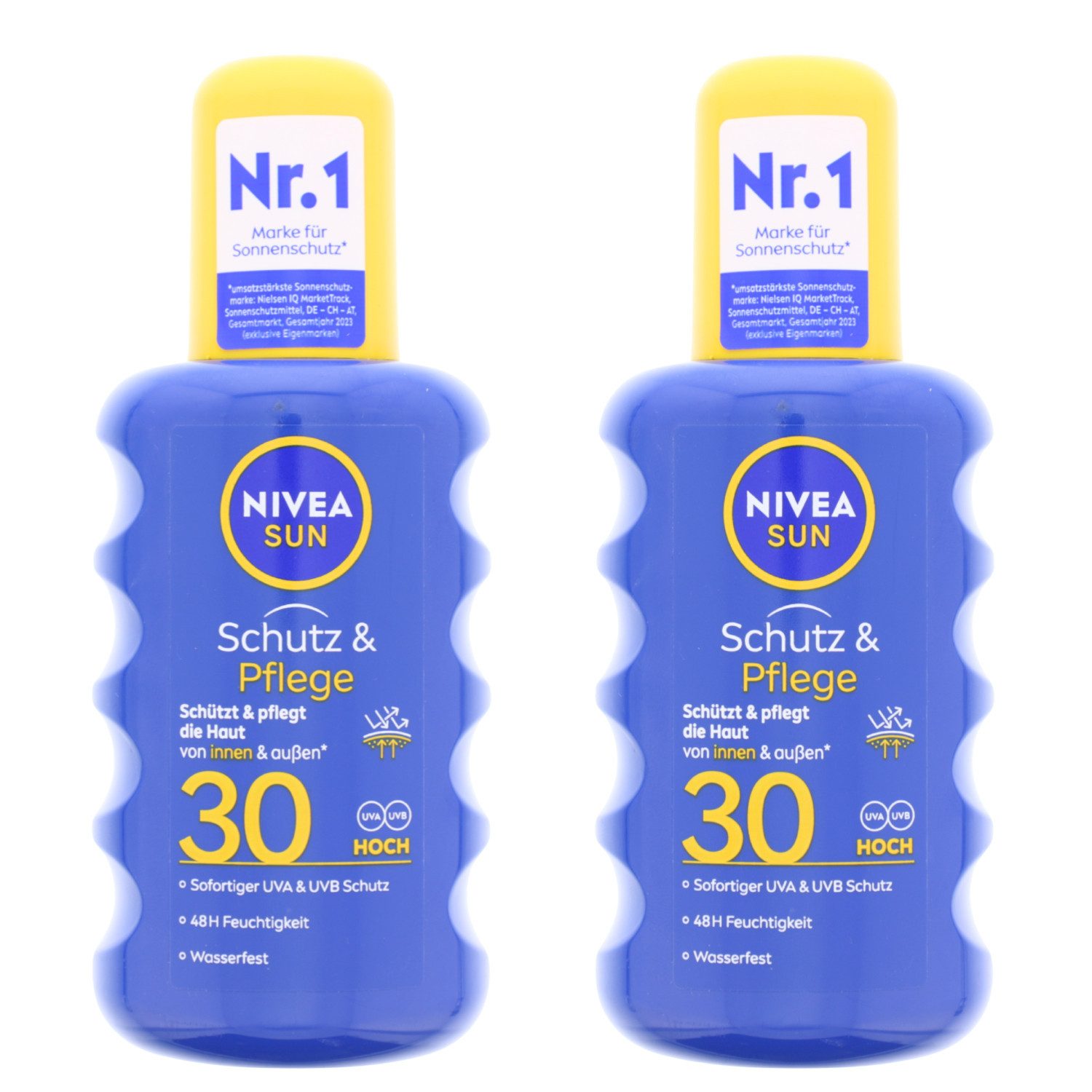 Nivea Sonnenschutzlotion 2x NIVEA SUN Schutz & Pflege Sonnenspray LSF30 Feuchtigkeitsspendender