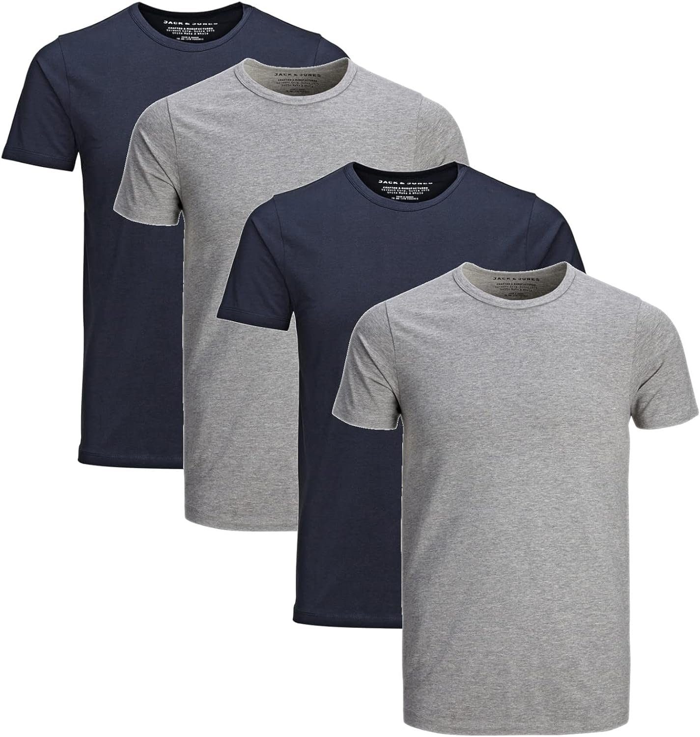 Jack & Jones T-Shirt 4er-Pack) 4 Rundhals (Sparset, Shirts, Basic, 4er Mix