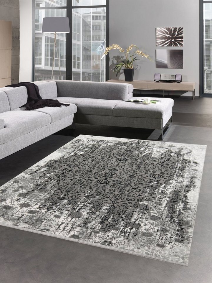 Teppich Teppich Vintage Wohnzimmerteppich Orient & Designerteppich  Ornamente in grau, Carpetia, rechteckig, Höhe: 13 mm