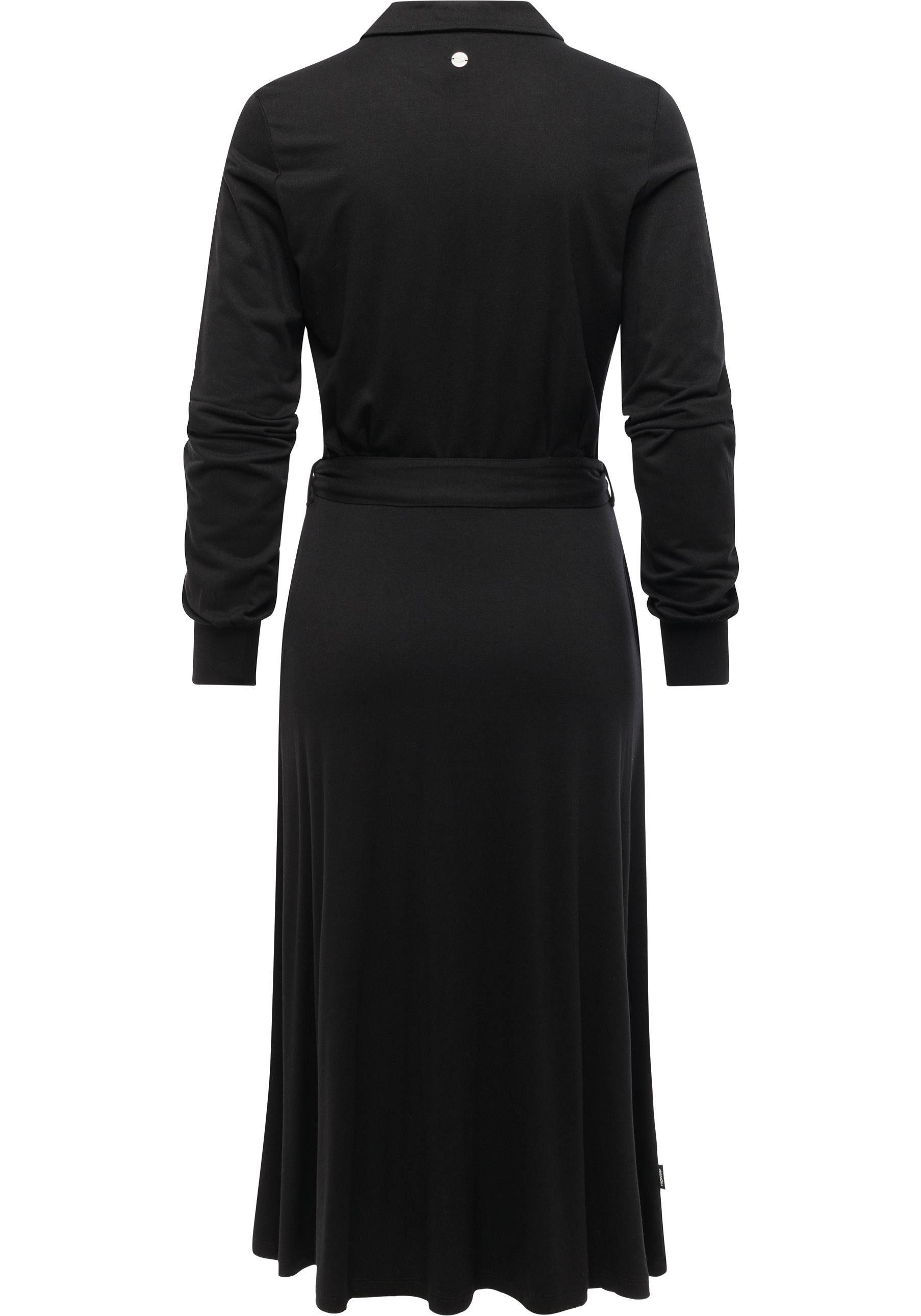 Ragwear Blusenkleid Plantee Modisches Damenkleid mit Taillengürtel