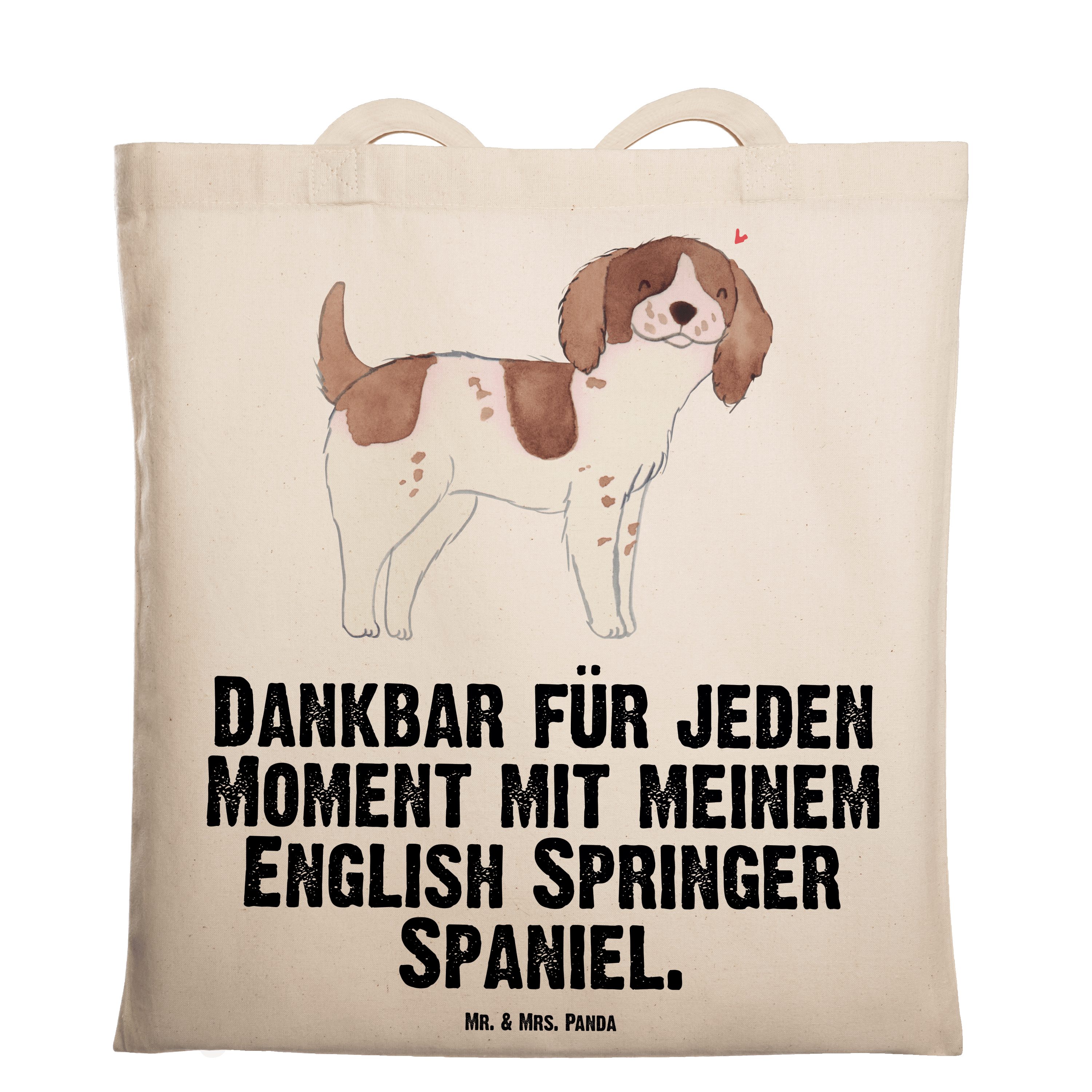 Mr. & Mrs. Panda Tragetasche English Springer Spaniel Moment - Transparent - Geschenk, Hunderasse, (1-tlg)