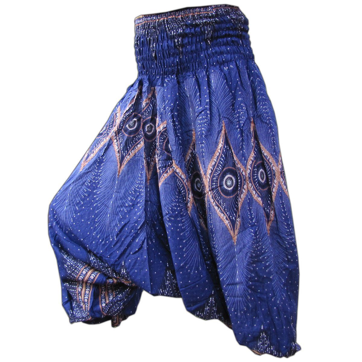 Haremshose Aladinhose Pfauenauge Haremshose aus 100% natürlicher Viskose Pumphose