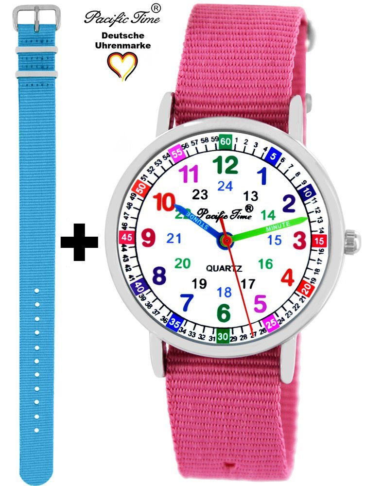 Pacific Time Quarzuhr Set Kinder Armbanduhr Lernuhr Wechselarmband, Mix und Match Design - Gratis Versand