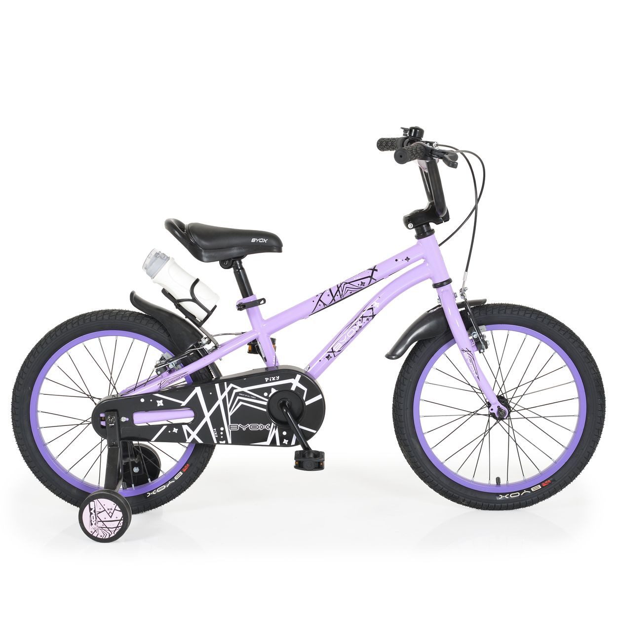 Byox Kinderfahrrad Kinderfahrrad 18 Zoll Pixi, 1 Gang 1 Gang, keine, Klingel, Reflektoren, Stützräder, ab 5 Jahre