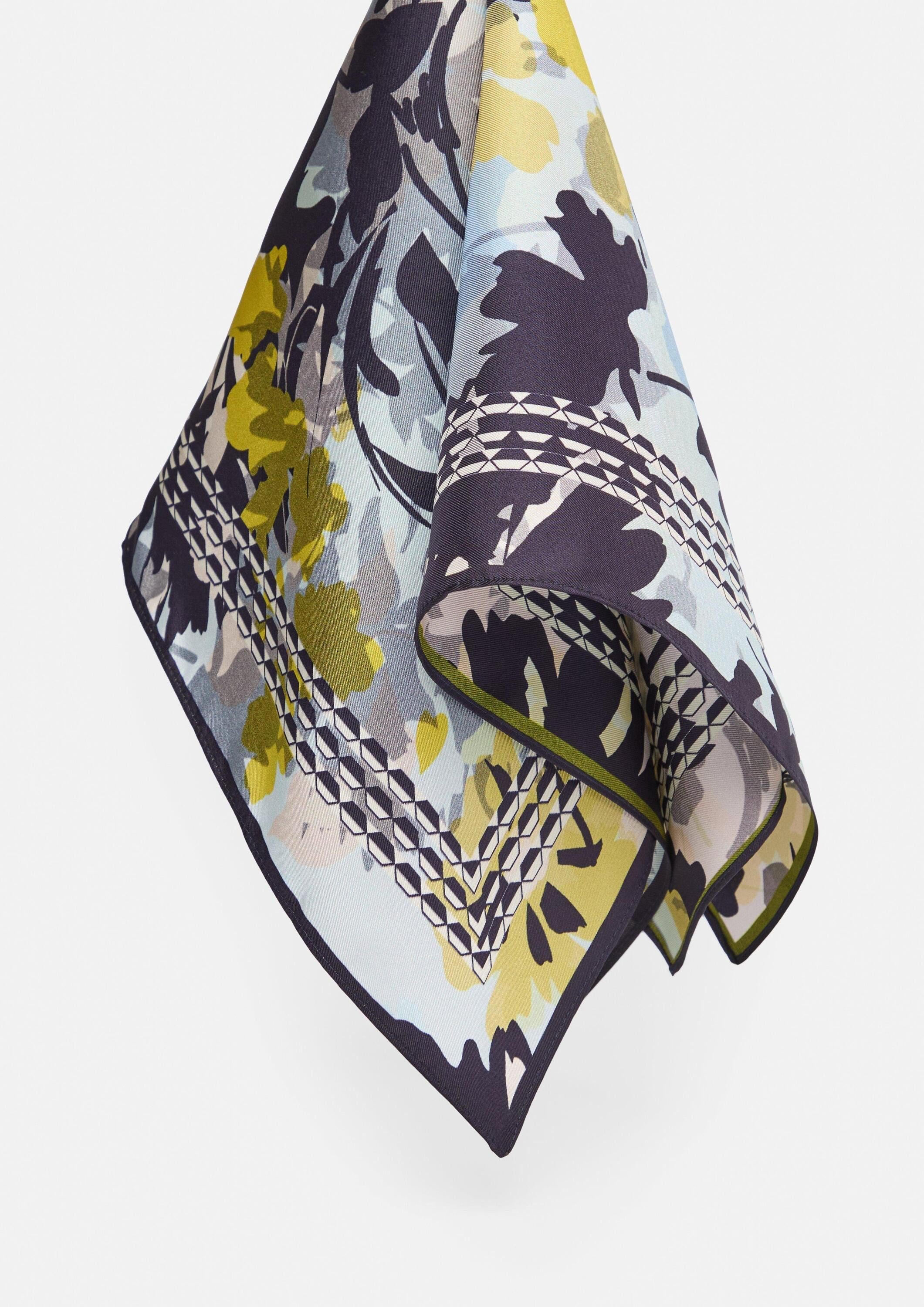 comma Schal Tuch, Hochwertiges Seidentuch mit ornamentalem Print