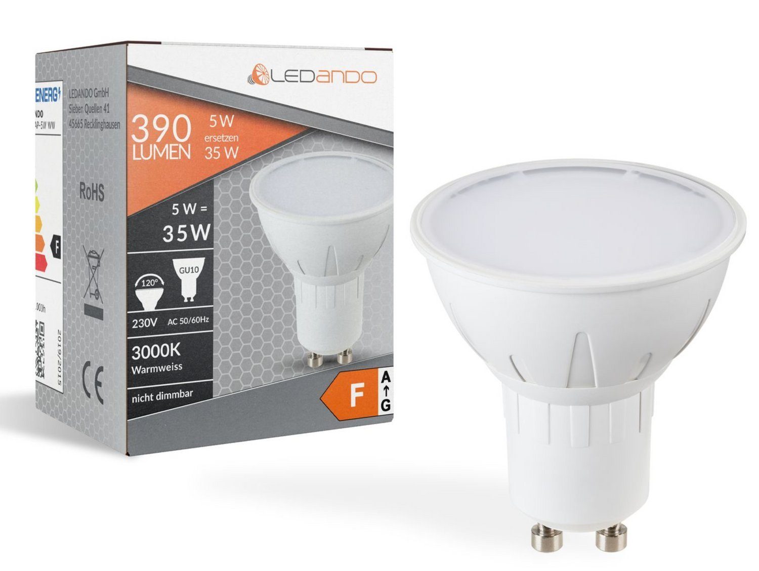 LEDANDO LED 3-flammig - - LED matt Deckenleuchte weiß Deckenspots Adnos tauschbar - GU10 Spotl