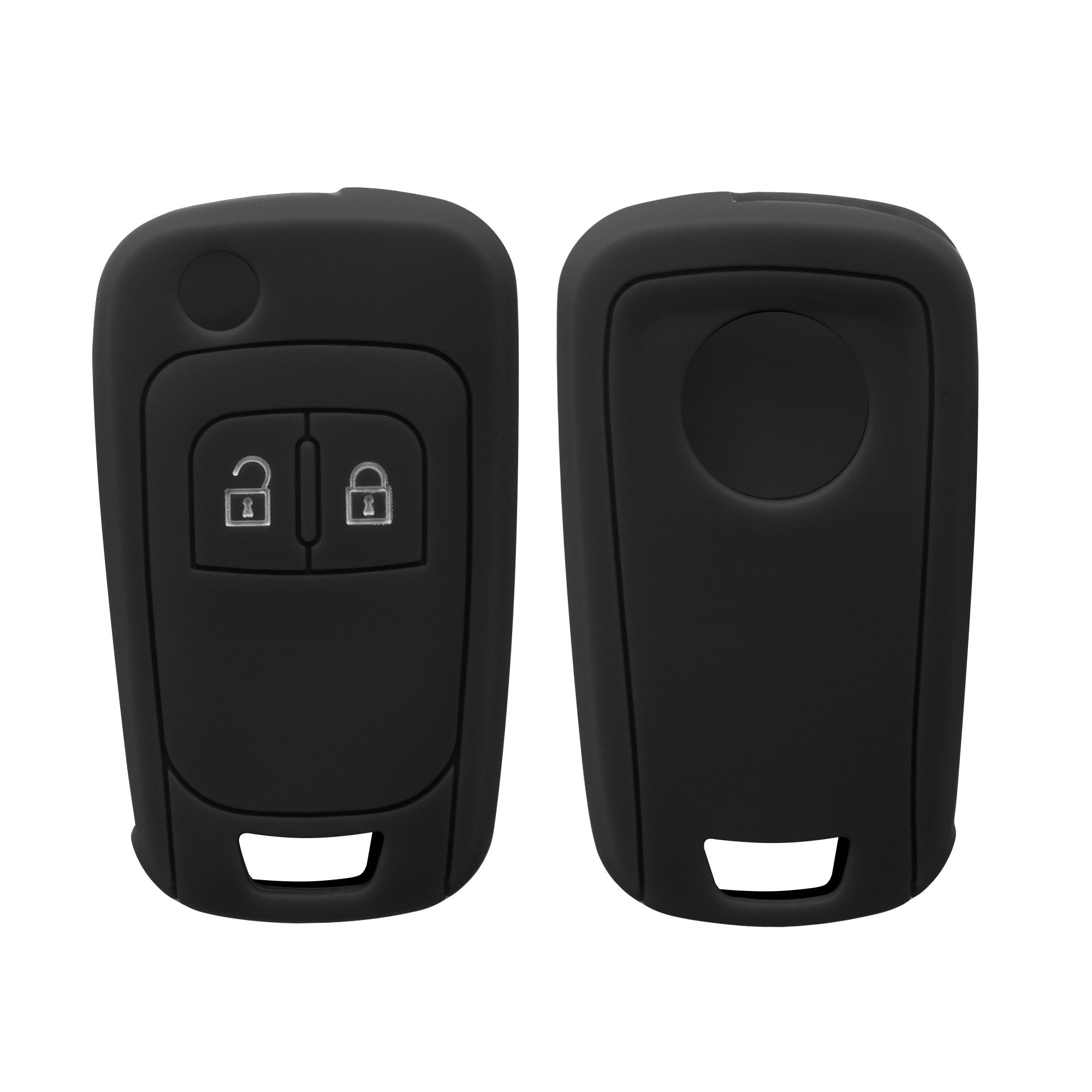 kwmobile Schlüsseltasche Autoschlüssel Silikon Hülle für Opel Chevrolet, Schlüsselhülle Schlüssel Case Cover Schwarz