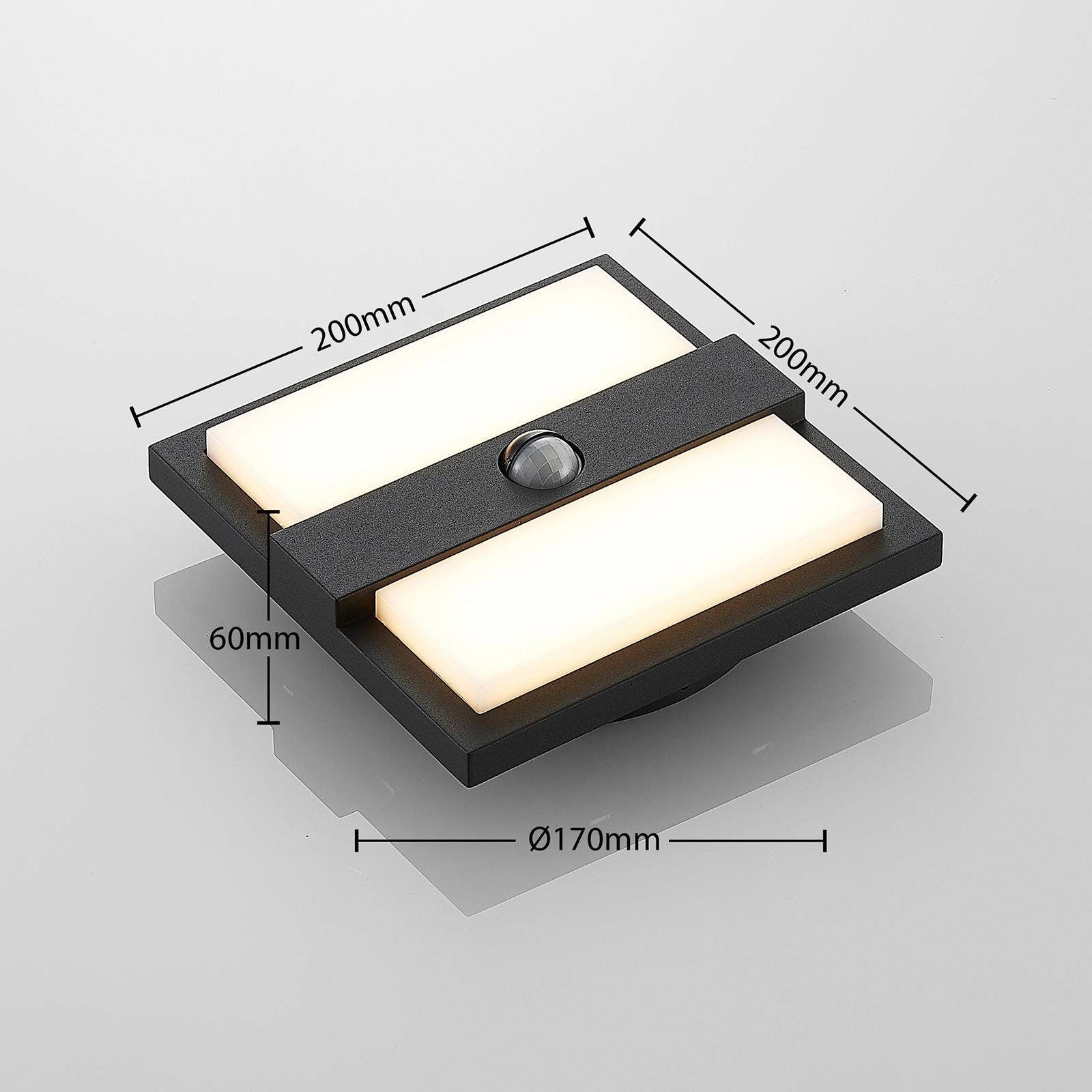 Außen-Wandleuchte Lucande LED-Leuchtmittel fest 840-M), 48 weiß, Aluminium, Modern, Gylfi, (RAL warmweiß, Polycarbonat, verbaut, graphit
