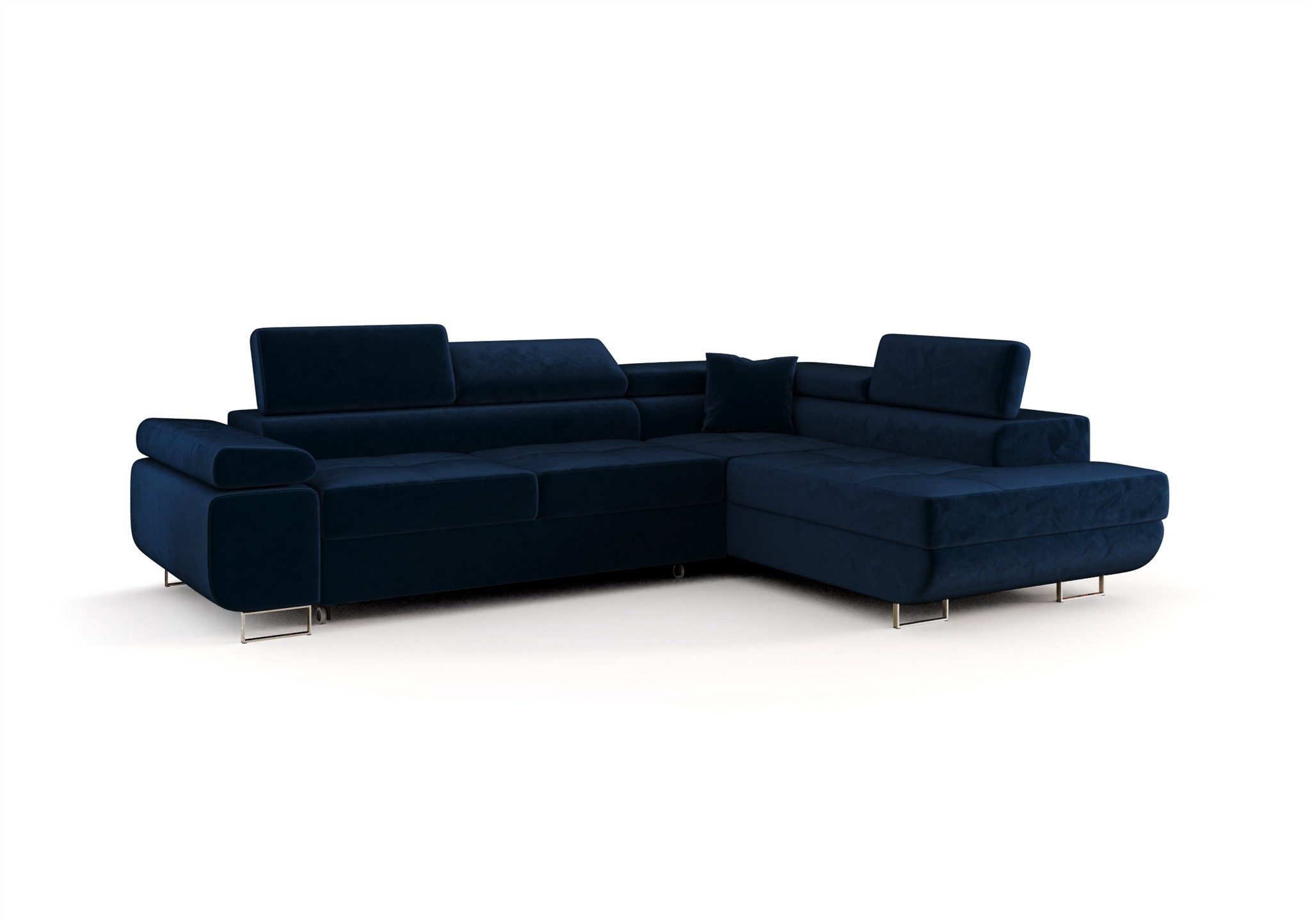 Fun Möbel Ecksofa Schlafsofa FUN MARIKO mit Ottomane in Stoff, Kopfstützen verstellbar