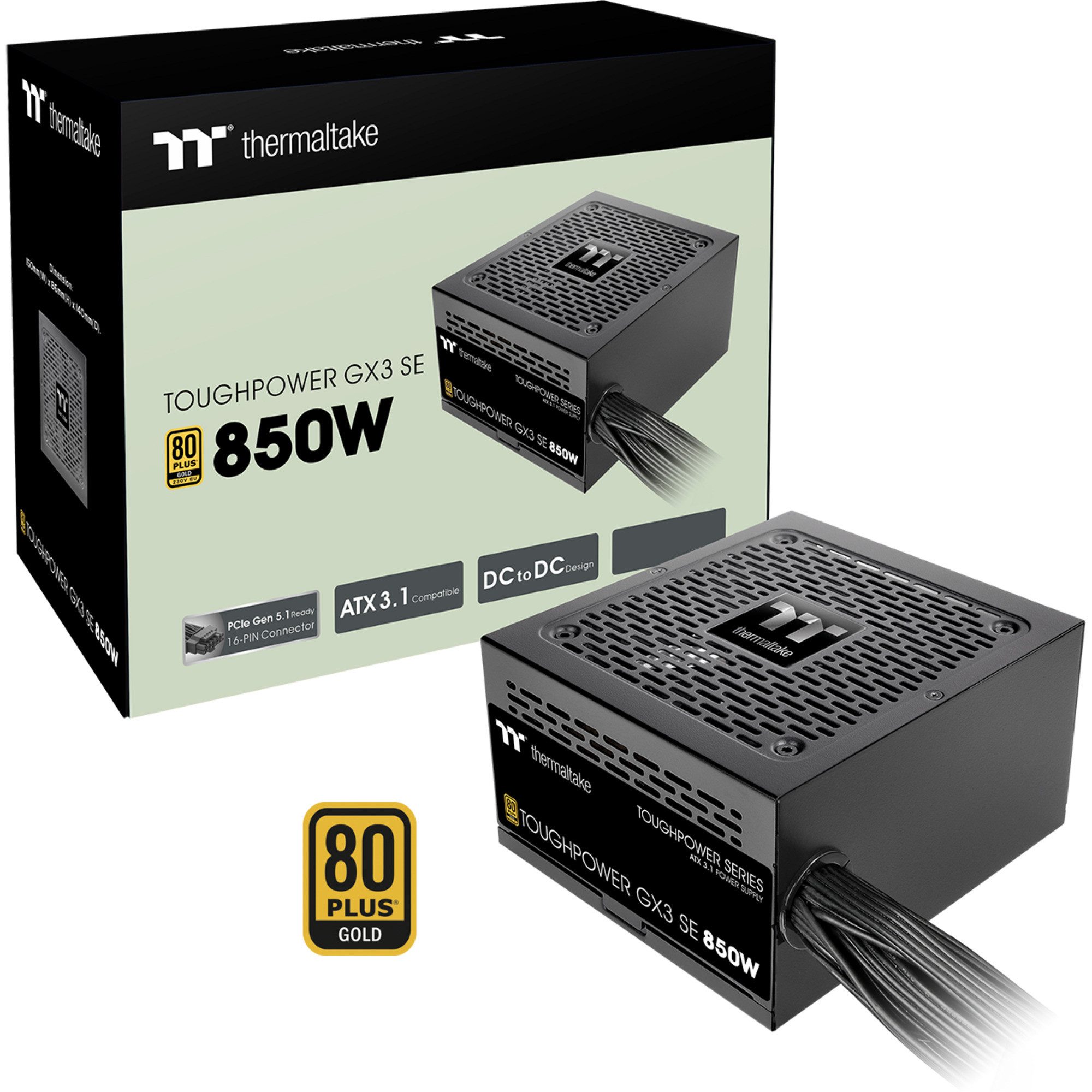 Thermaltake Thermaltake Toughpower GX3 SE 850W, PC-Netzteil, PC-Netzteil (80 PLUS Gold 230V EU)