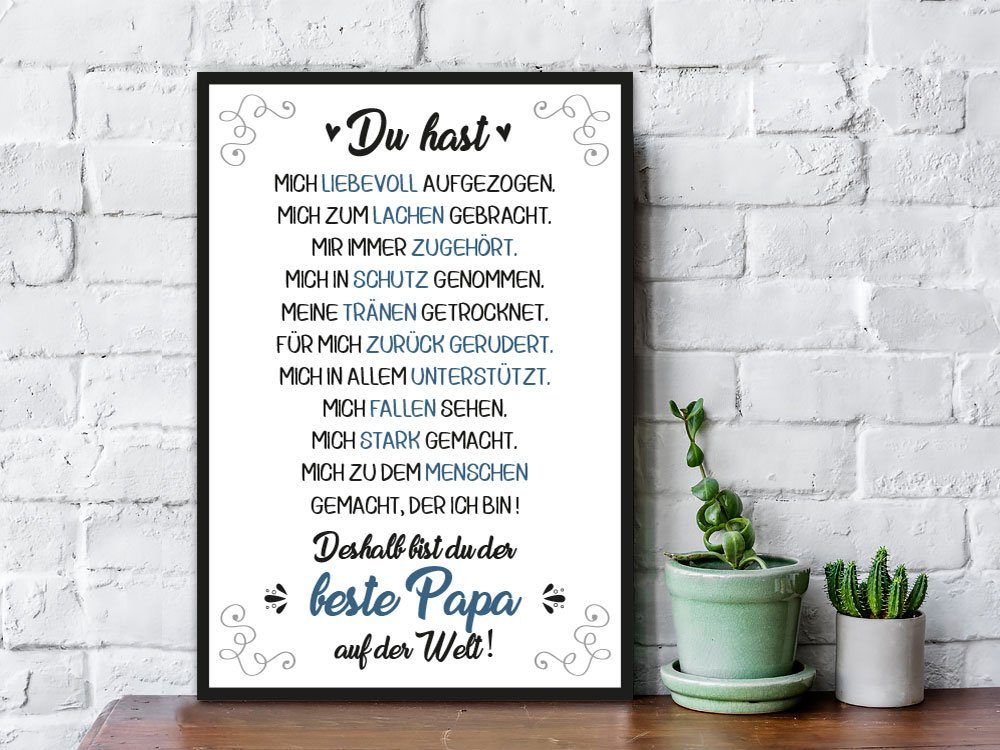 GRAVURZEILE Holzbild mit Spruch - Bester Papa der Welt - Kunstdruck, (1 St) günstig online kaufen