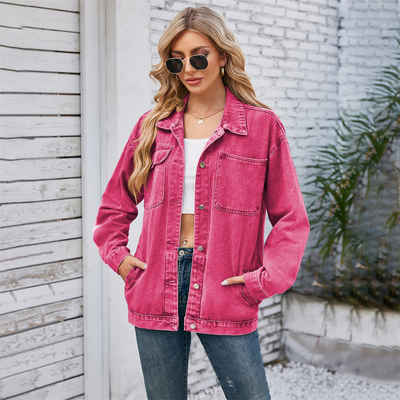 RUZU UG Anorak Damen-Jeansjacke im Retro-Stil, modisch, gewaschen Outdoor-Jacke (1-St)