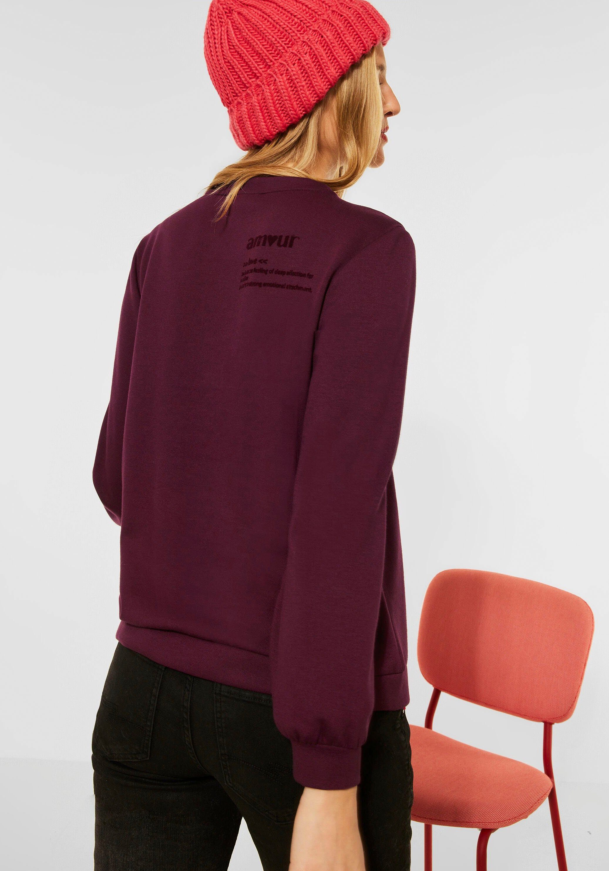 Damen Pullover STREET ONE Sweatshirt mit Artwork-Flockprint