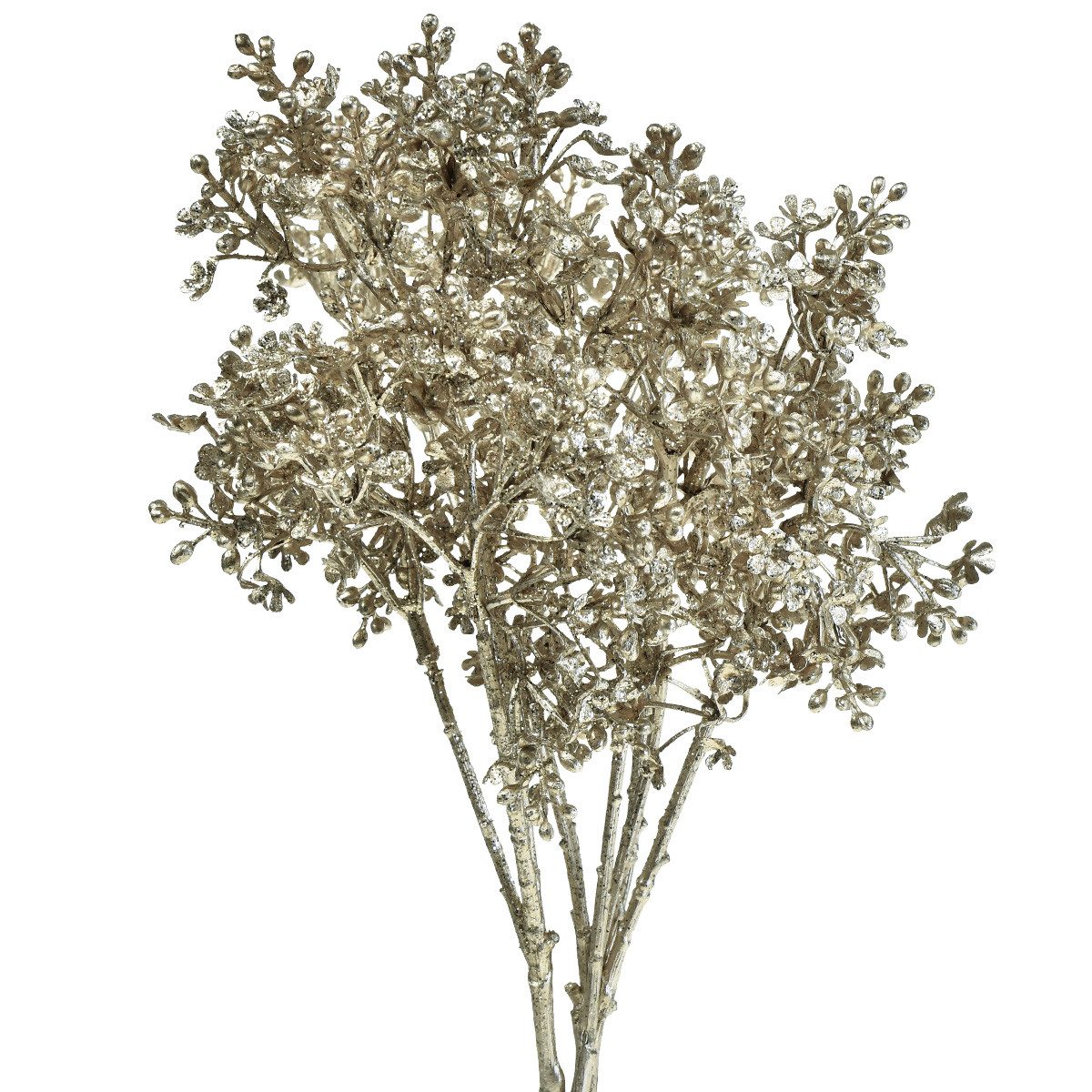 Winterliche Kunstpflanze Gipskraut Kunstpflanzen Metallic Silber Deko Schleierkraut, 3 Stück, Florists Products, Höhe 5.7 cm