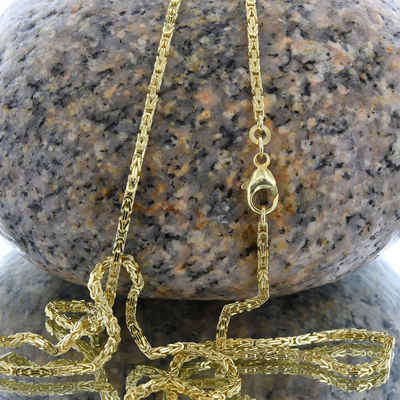 HOPLO Königskette 1,8 mm 333 - 8 Karat Gold Halskette Königskette massiv Gold hochwertige Goldkette Длина frei wählbar (inkl. Schmuckbox), Made in Germany