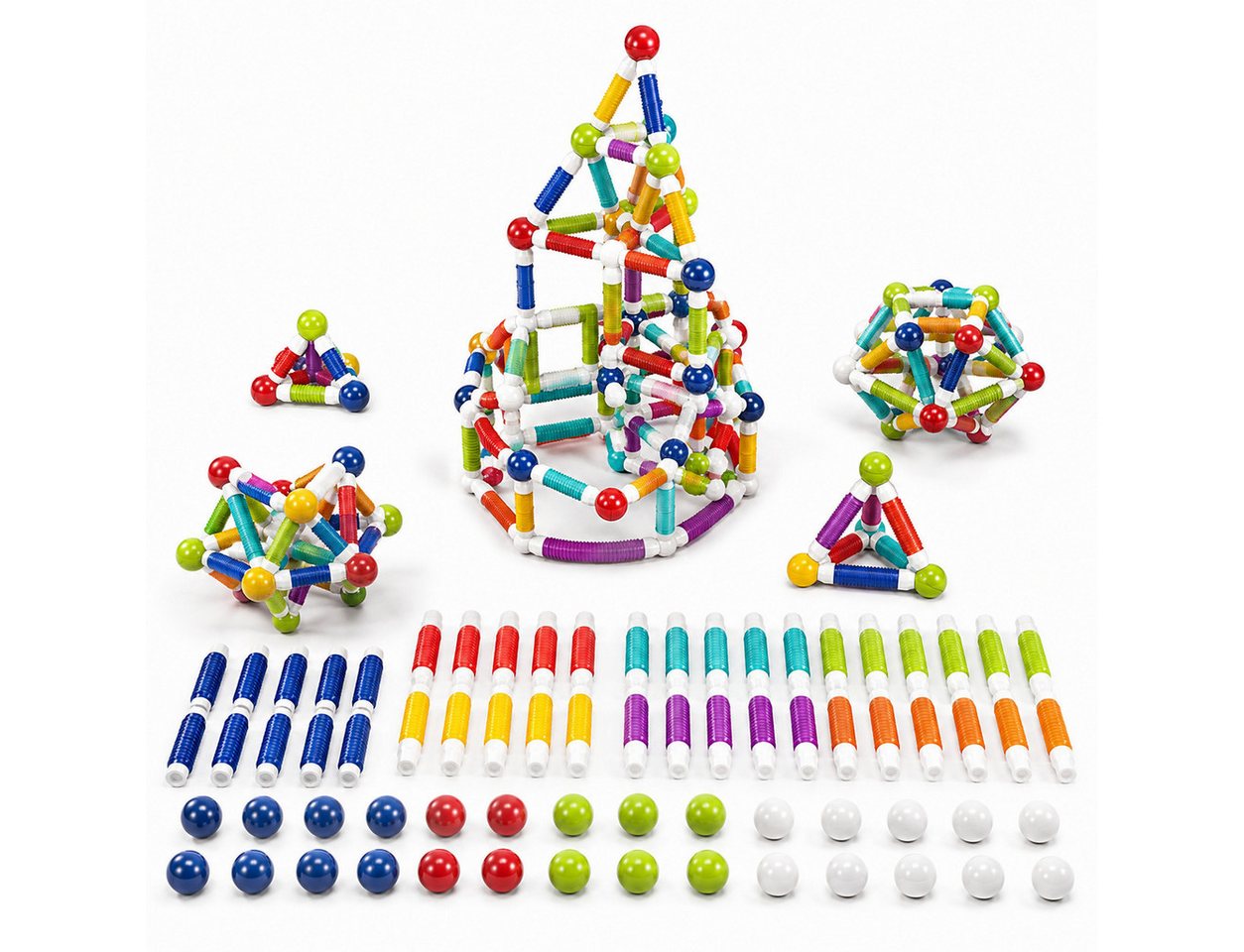 Luckice Magnetische Bausteine, 3D Magnetbausteine, Magnetspielzeug Magnetspielbausteine, (Spar-Set, 85 St., 85-teiliges Magnetbaukasten mit Aufbewahrungsbox ab 3 Jahren), Einziehbarer 3D Magnetbaukasten mit Aufbewahrungsbox