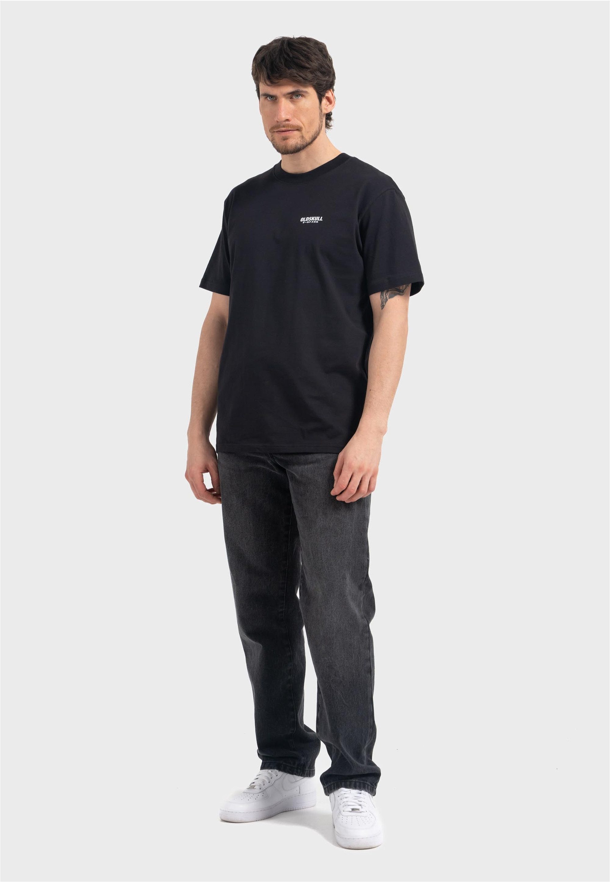 Oldskull T-Shirt Tokyo Skyline Manga Graphic Traditionelles fernöstliches Motiv