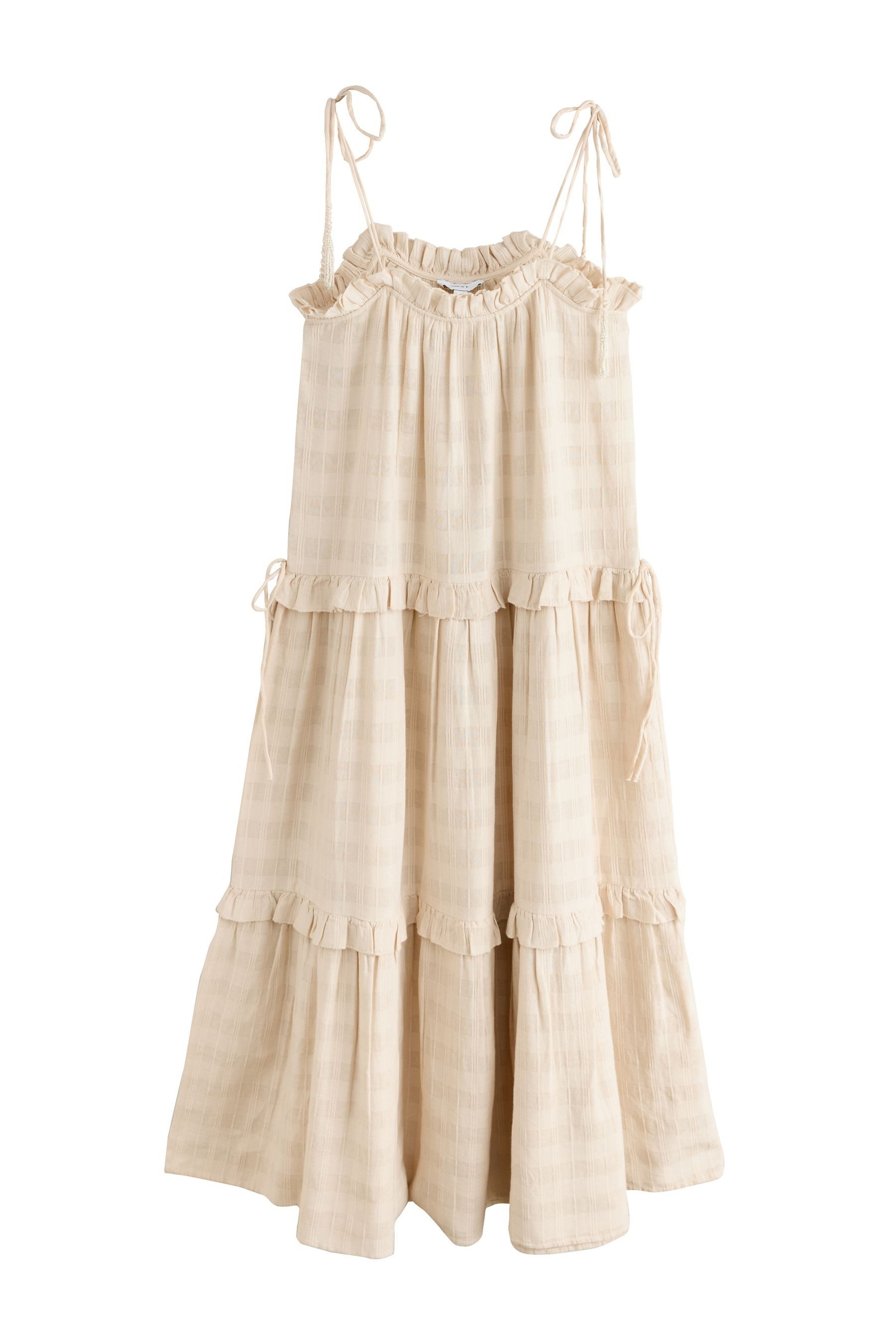 Next Strandkleid Gestuftes Maxikleid mit Karomuster (1-tlg)