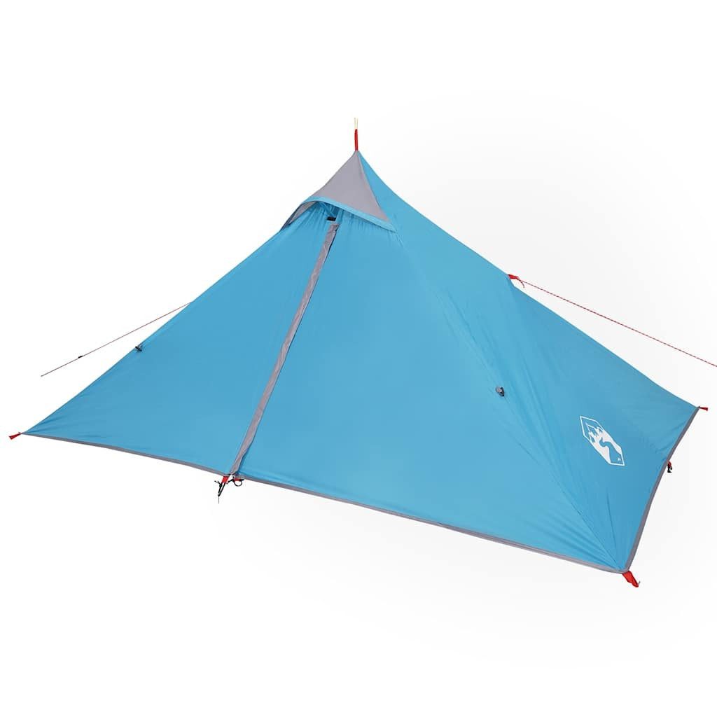 furnicato Faltzelt Campingzelt Tipi 255x153x130 cm Blau, (1 tlg), Wetterfestes Einzelzelt mit E-Anschluss und abnehmbarem Überzelt