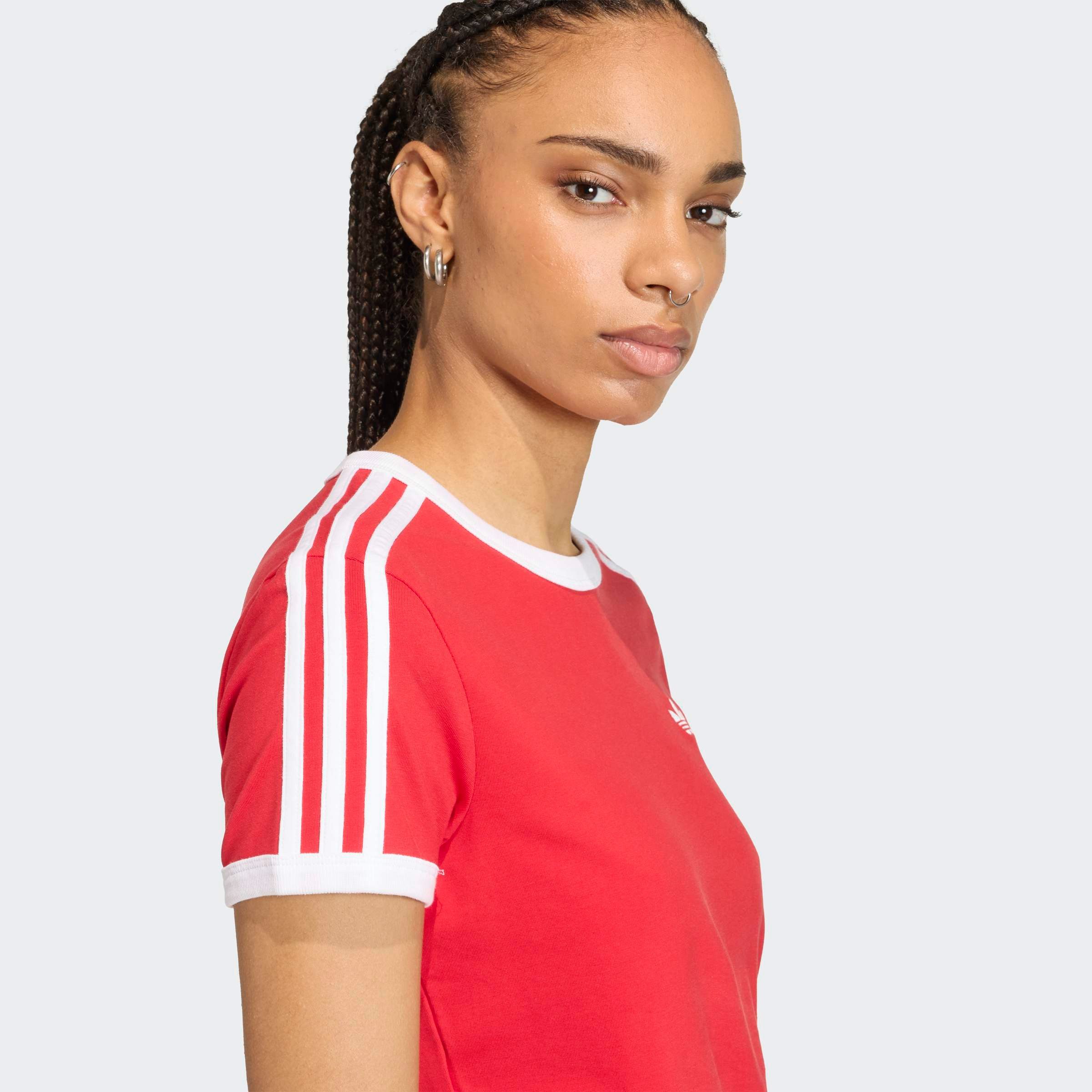 adidas Originals T-Shirt 3-STREIFEN, SCHMAL GESCHNITTEN sanft anliegende Passform, ohne Verschluss, für sportlichen Look
