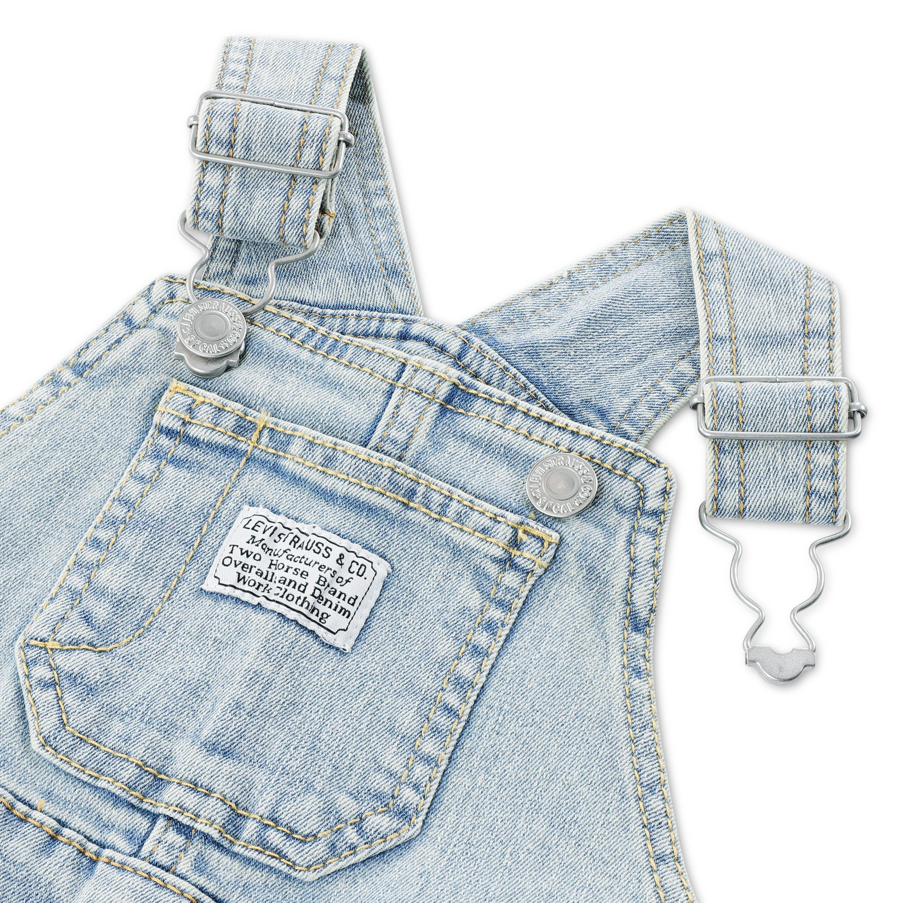 Levi's® Kids Jeanslatzhose LVN DENIM OVERALL wickelfreundliche Knopföffnung, Regular Fit – Bild 3 von 5