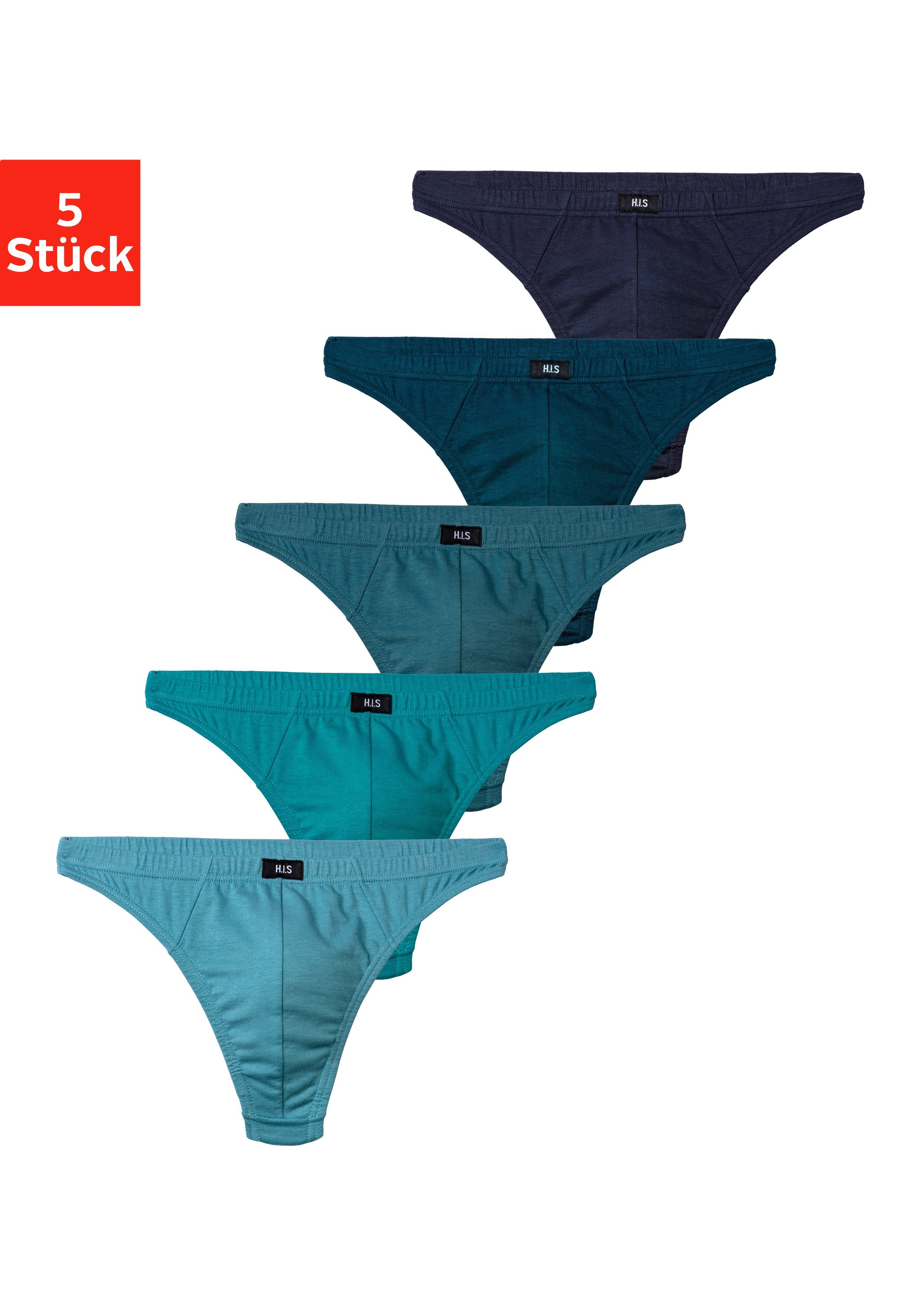 H.I.S String Herren Unterhose (Packung, 5-St) in Baumwollstretch-Qualität