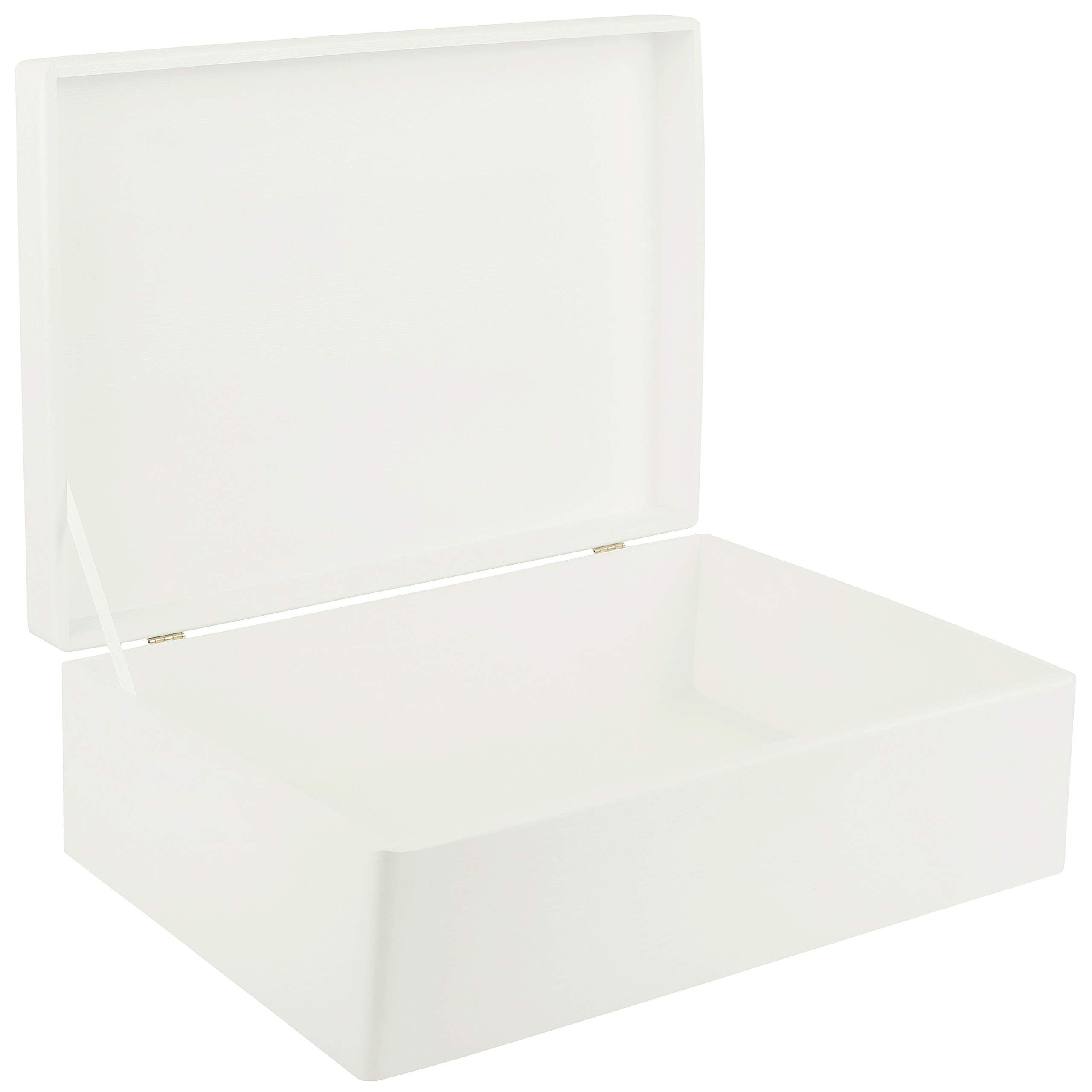 Creative Deco Aufbewahrungsbox XL Große Holzkiste mit Deckel, 40x30x14 cm, Erinnerungsbox Baby