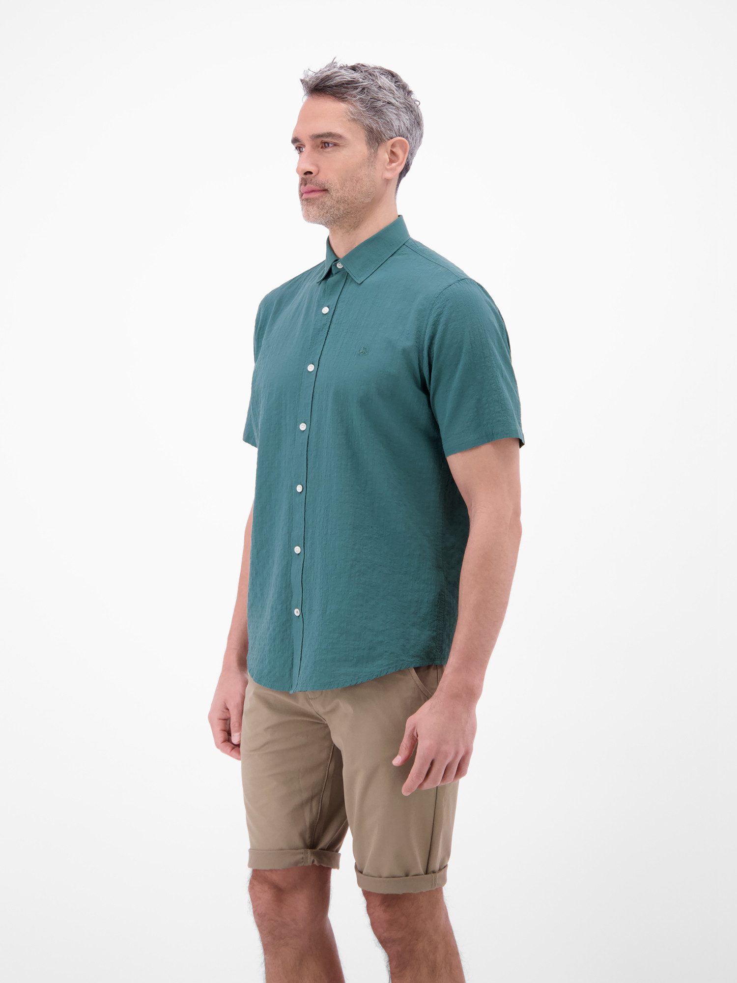 LERROS Kurzarmhemd Kurzarmhemd im Knitterlook