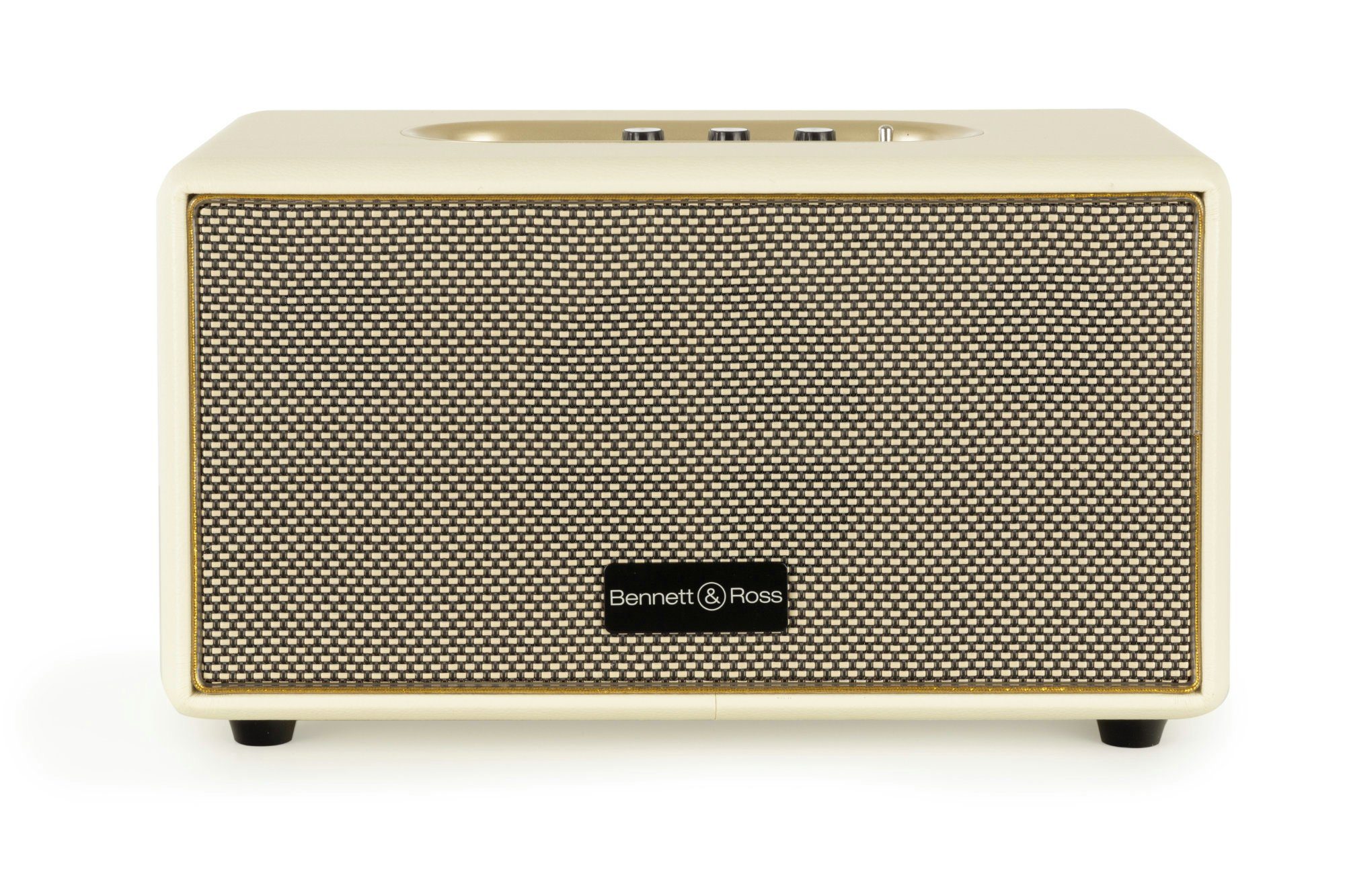 Bennett & Ross BB-860 Blackmore W, Stereoanlage Bluetooth Lederoptik) Retro Creme-Weiß Lautsprecher in (60