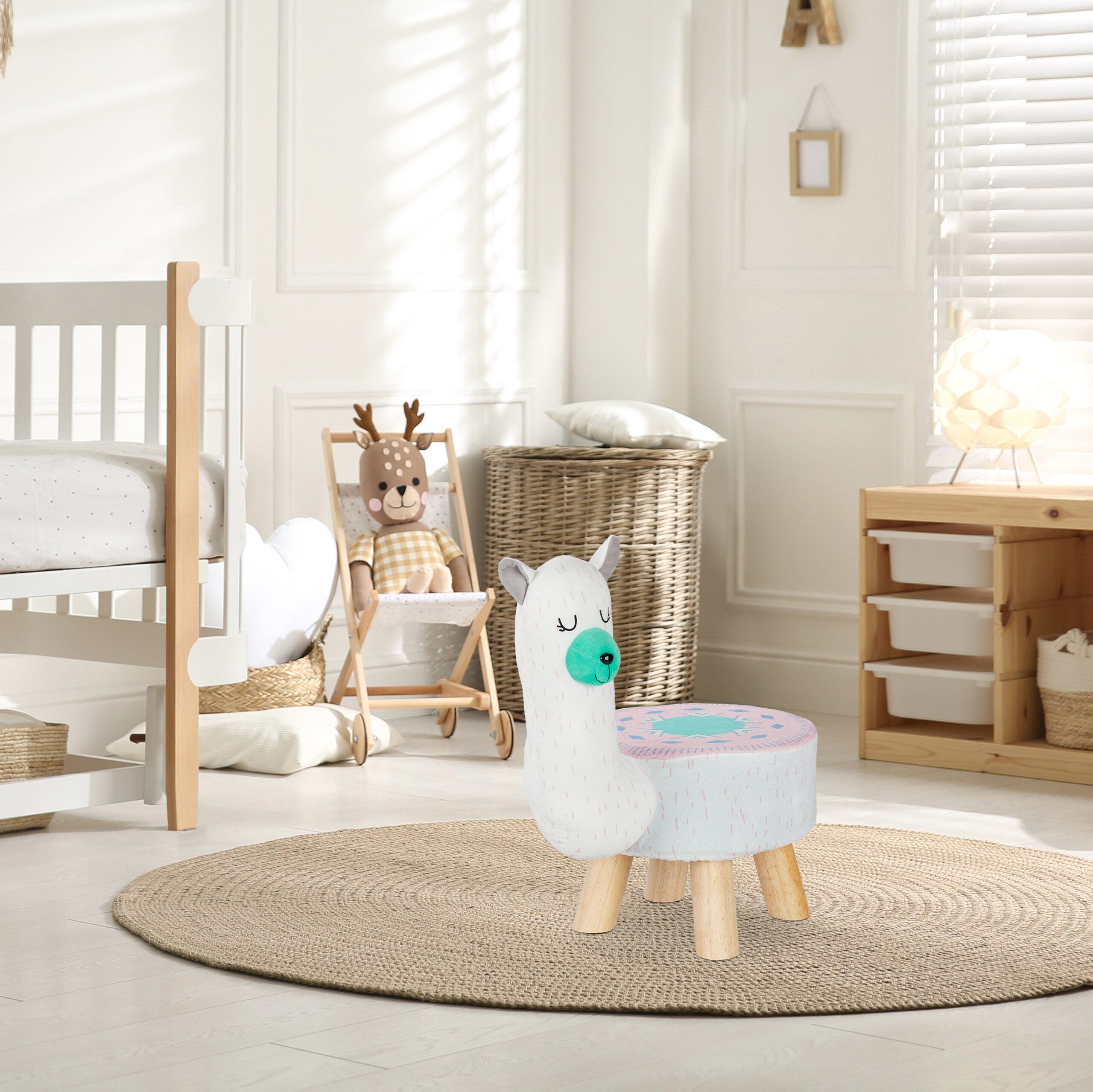 relaxdays Kinderhocker Tierhocker für Kinder, Lama