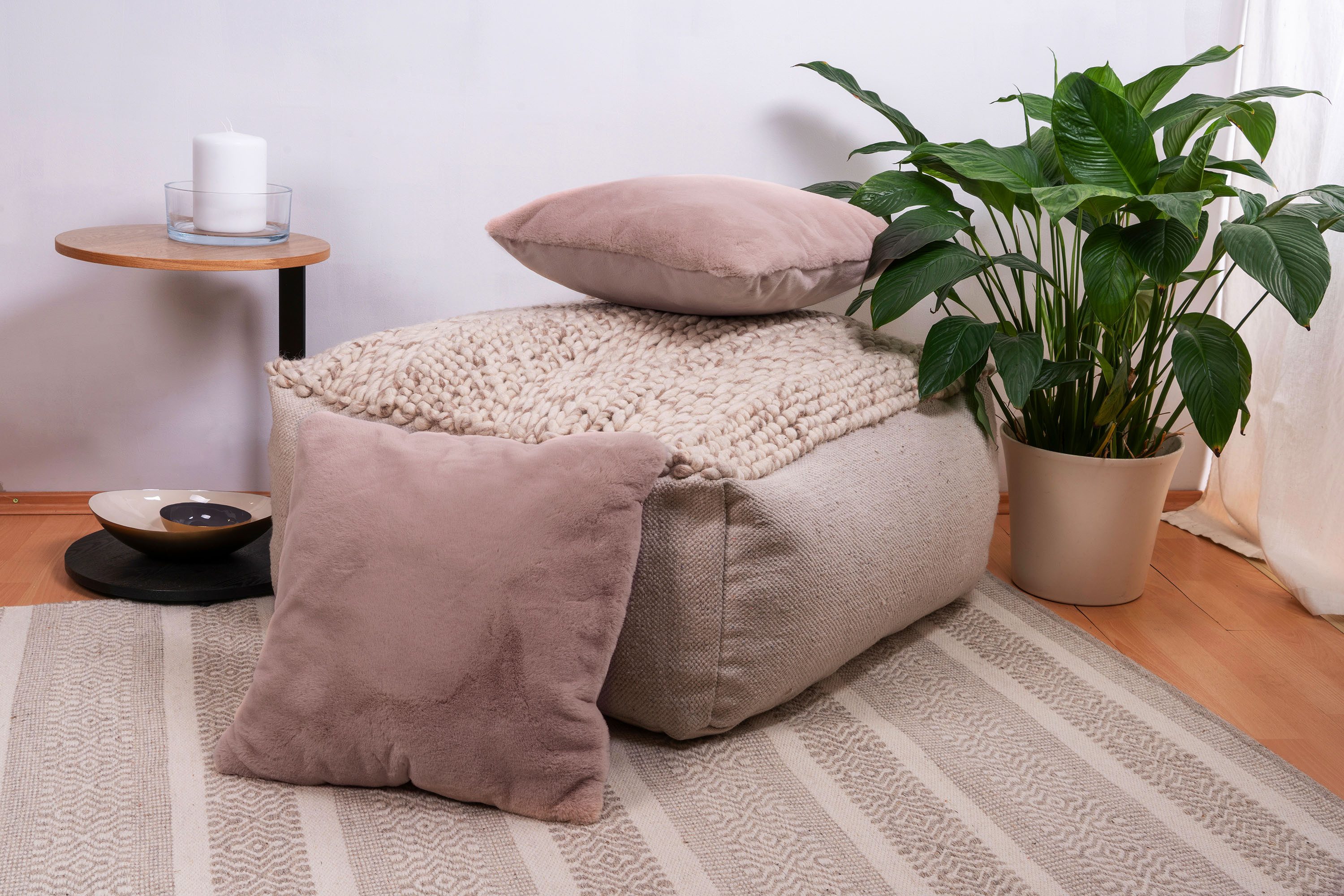 Kenda Sand Fellkissen »Dekokissen Aimee 625 2er-Set«, Kissen inkl. Füllung günstig online kaufen