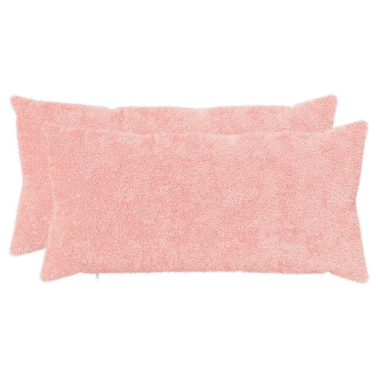 vidaXL Kissenbezug Kissenbezug 2 stk. HEERLEN Rosa 40 x 80 cm Faux Kaninchenfell, (2 Stück)