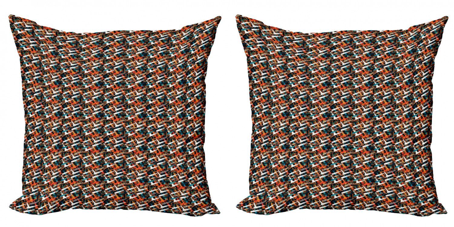 Modern Doppelseitiger Kissenbezüge Abakuhaus Abstrakt Digitaldruck, Pinsel Accent Marks Stück), (2 Muster