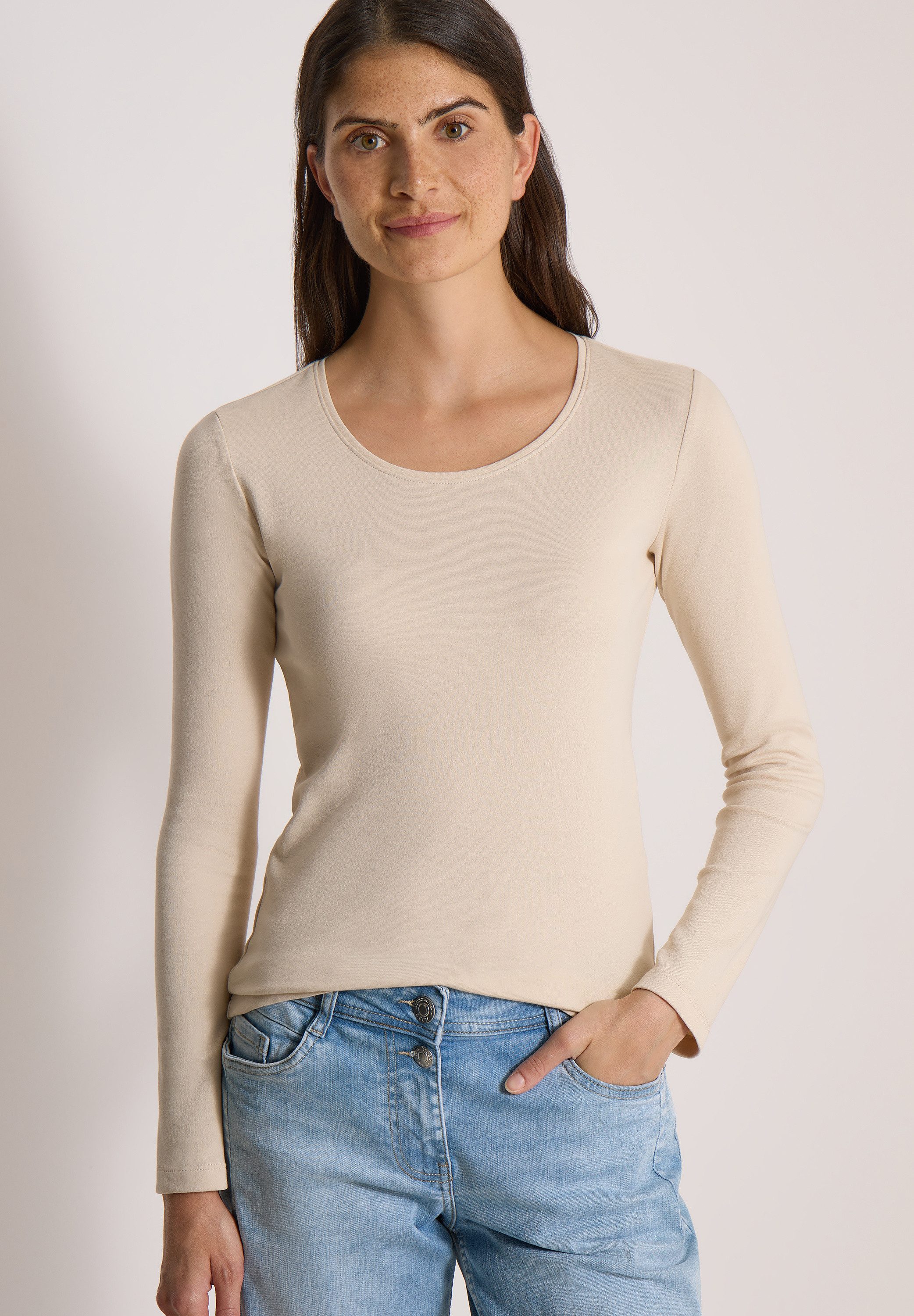 CECIL Langarmshirt aus reiner Baumwolle