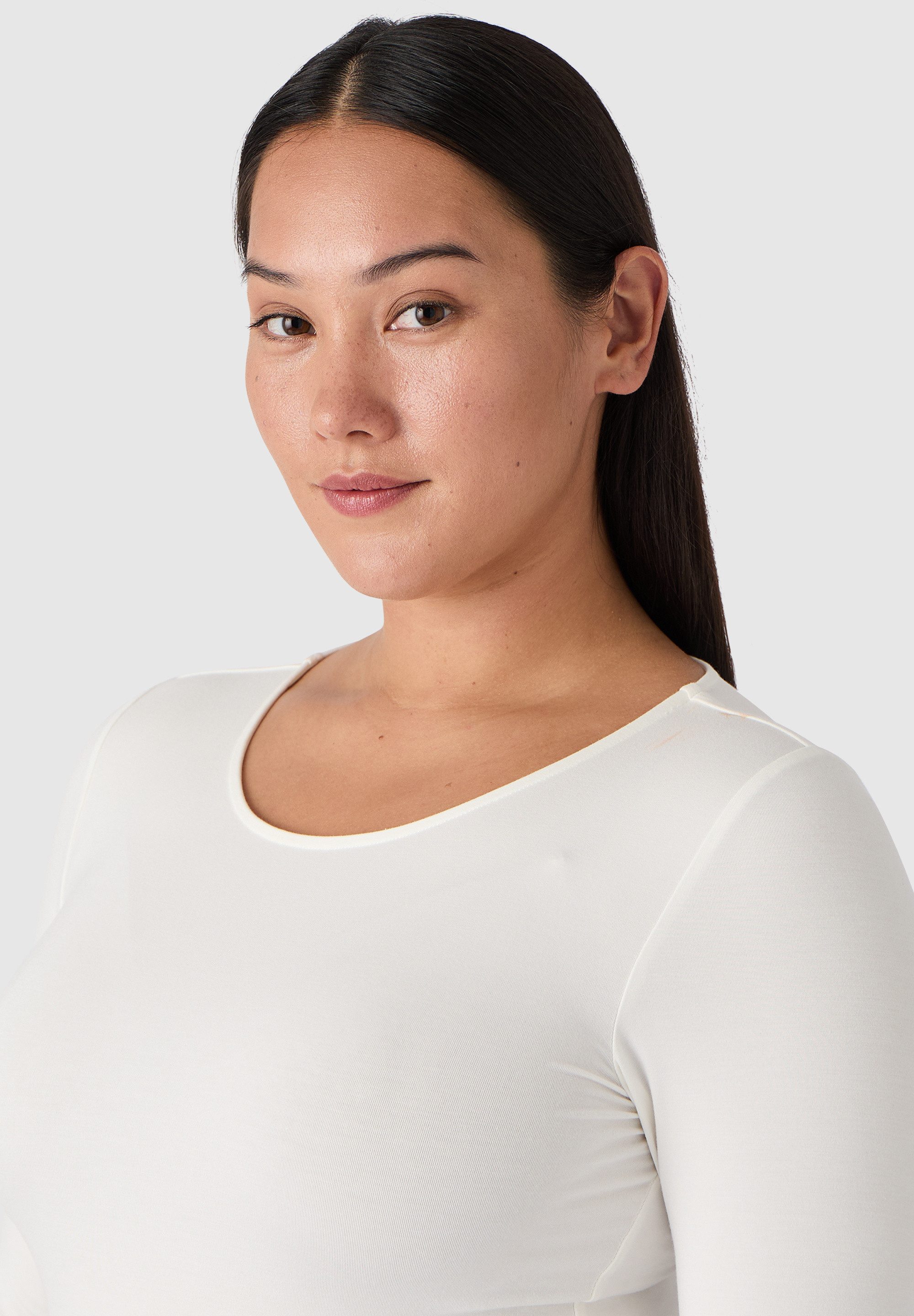 Les Lunes Langarmbody ALENA Body Bambusviskose, klassischer Schnitt, 3/4 Ärmel, Tanga Passform